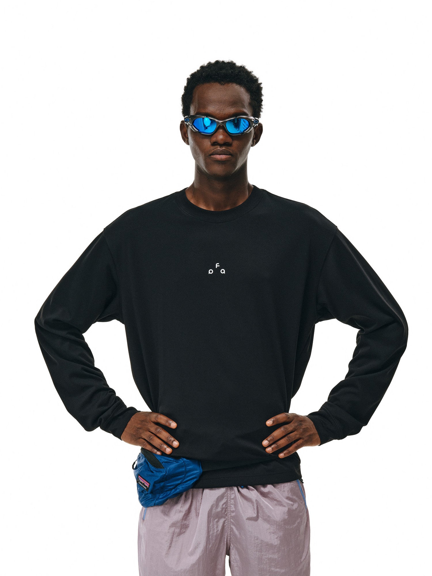 FPA Lightweight Quick-Dry Basic Long Sleeve Tee for Spring/Fall, Crew Neck, Logo, Casual Unisex Sports T-Shirt