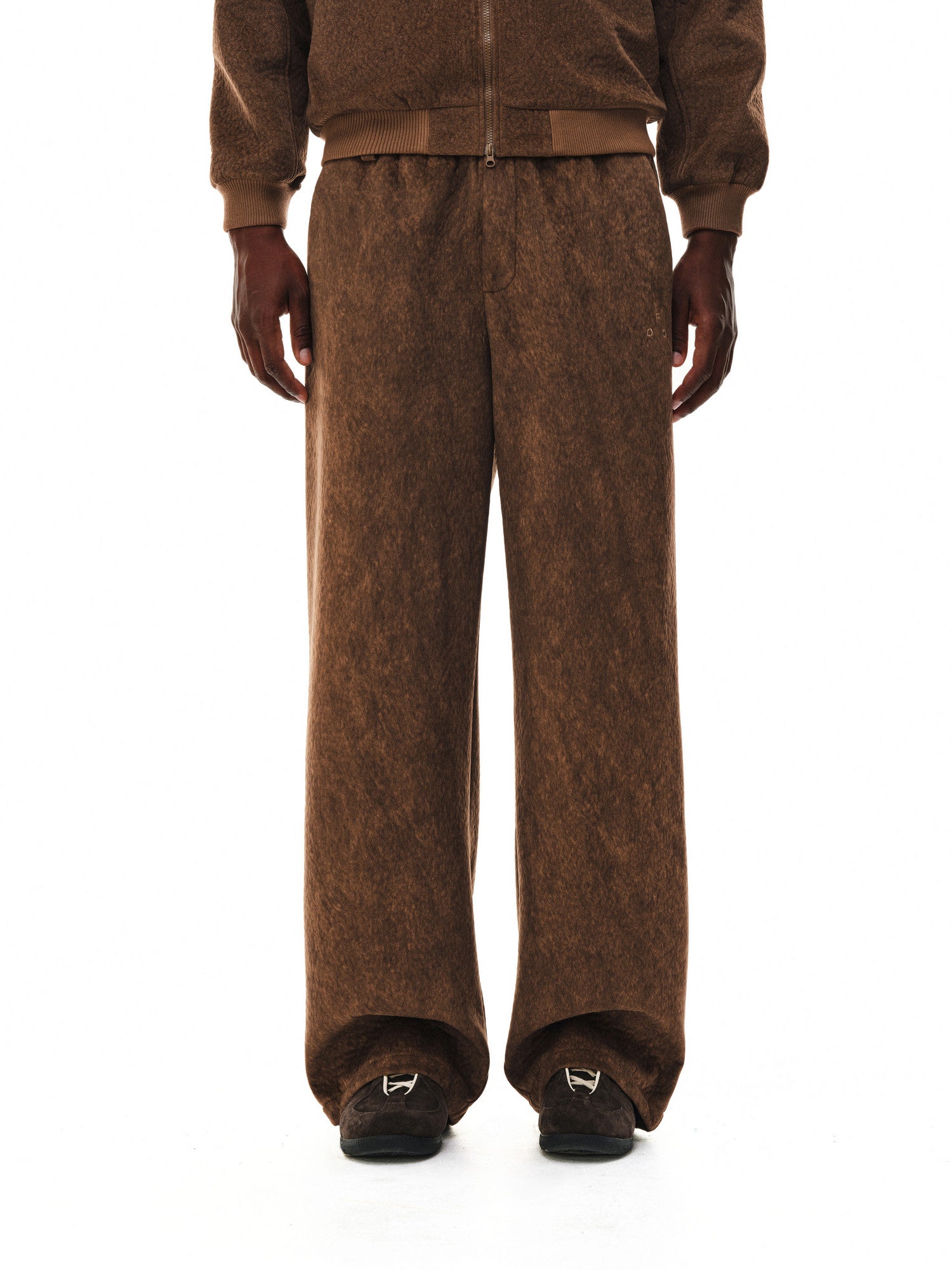 FPA Textured Drape Straight-Leg Pants with Soft Fleece Feel