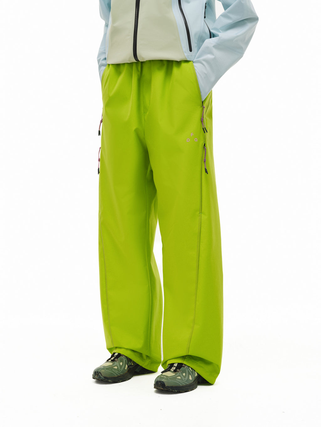 FPA Outdoor Camo Texture Water-Repellent Hiking Trousers - Loose Straight Leg with Zip Pockets