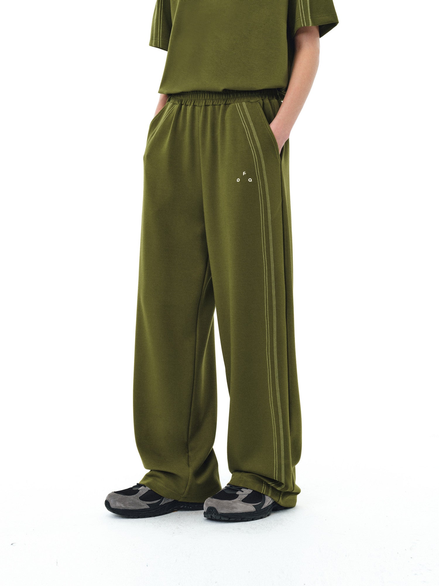 FPA Sport Skin-Friendly Air Layer Contrast Color Pants Straight Leg Loose Chinese Street Style Summer Couple Casual Trousers