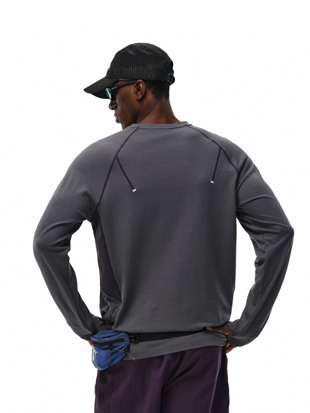 FPA Sports Sealed Pocket Long Sleeve Tee – Spring/Fall Outdoor Casual Contrast Color Crew Neck Base Layer, Chinese Streetwear T-Shirt for Men