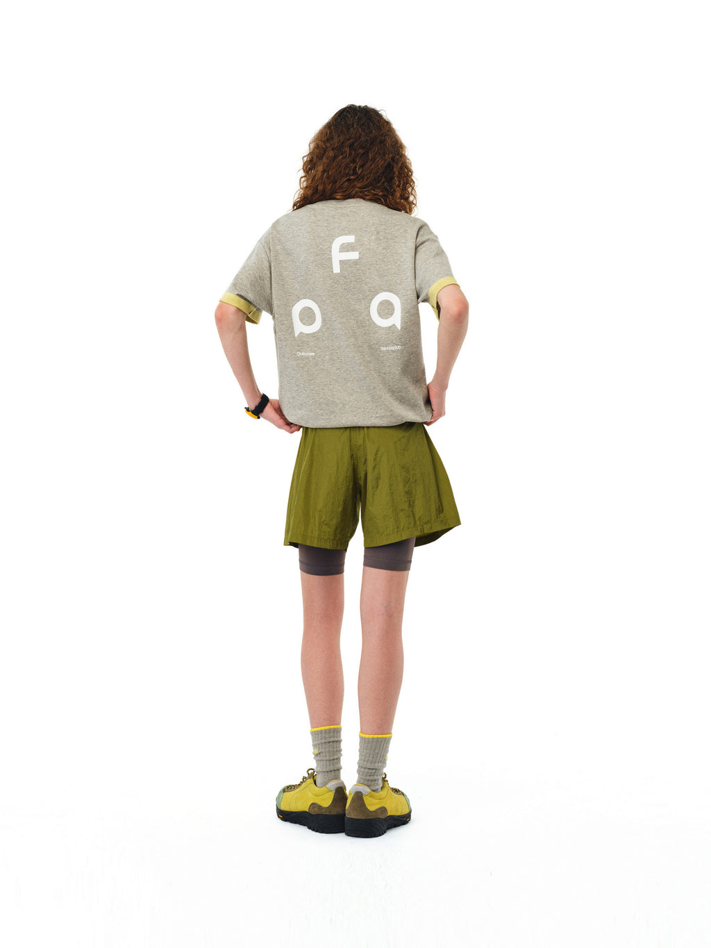 FPA Sports Triangle Logo Two-Tone Short Sleeve T-Shirt, Chinese Streetwear Loose Fit Round Neck Printed Half Sleeve Couple Summer Tee