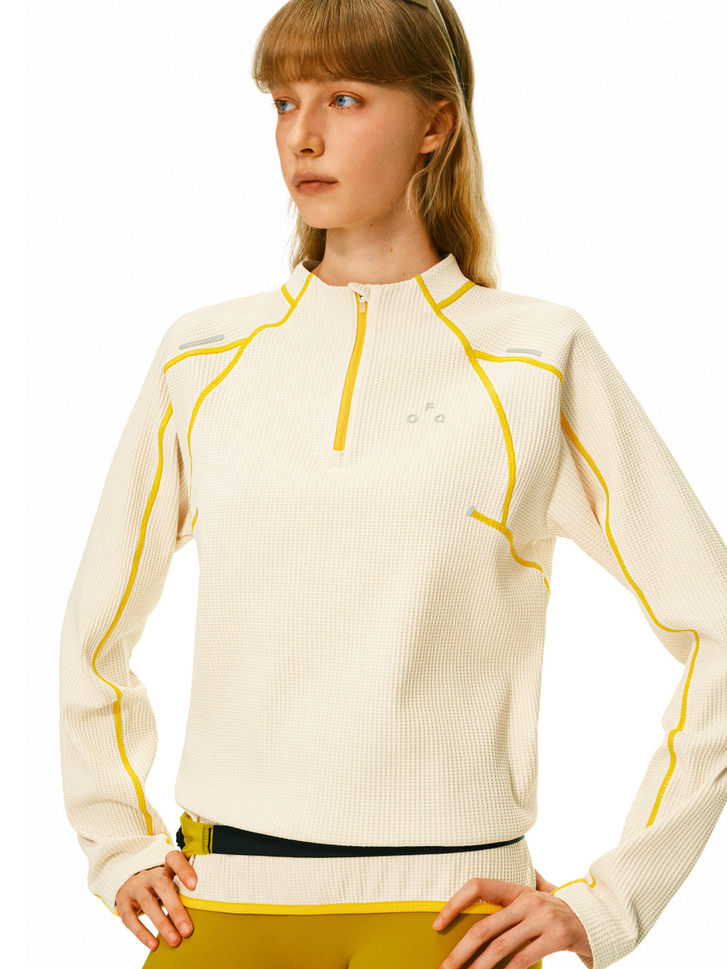 FPA Half-Zip Contrast Stitch Quick-Dry Long Sleeve Tee for Men and Women, Spring/Fall Outdoor Casual Top with High Neck and Print