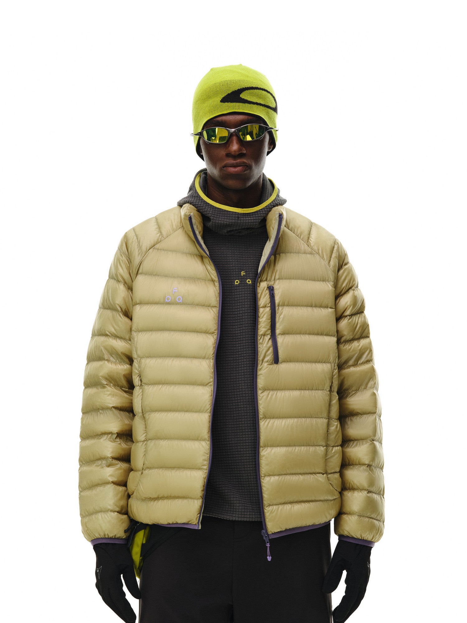 FPA Contrast Logo Printed Down Jacket – Autumn/Winter Lightweight Stand Collar Casual Couple Outdoor Coat