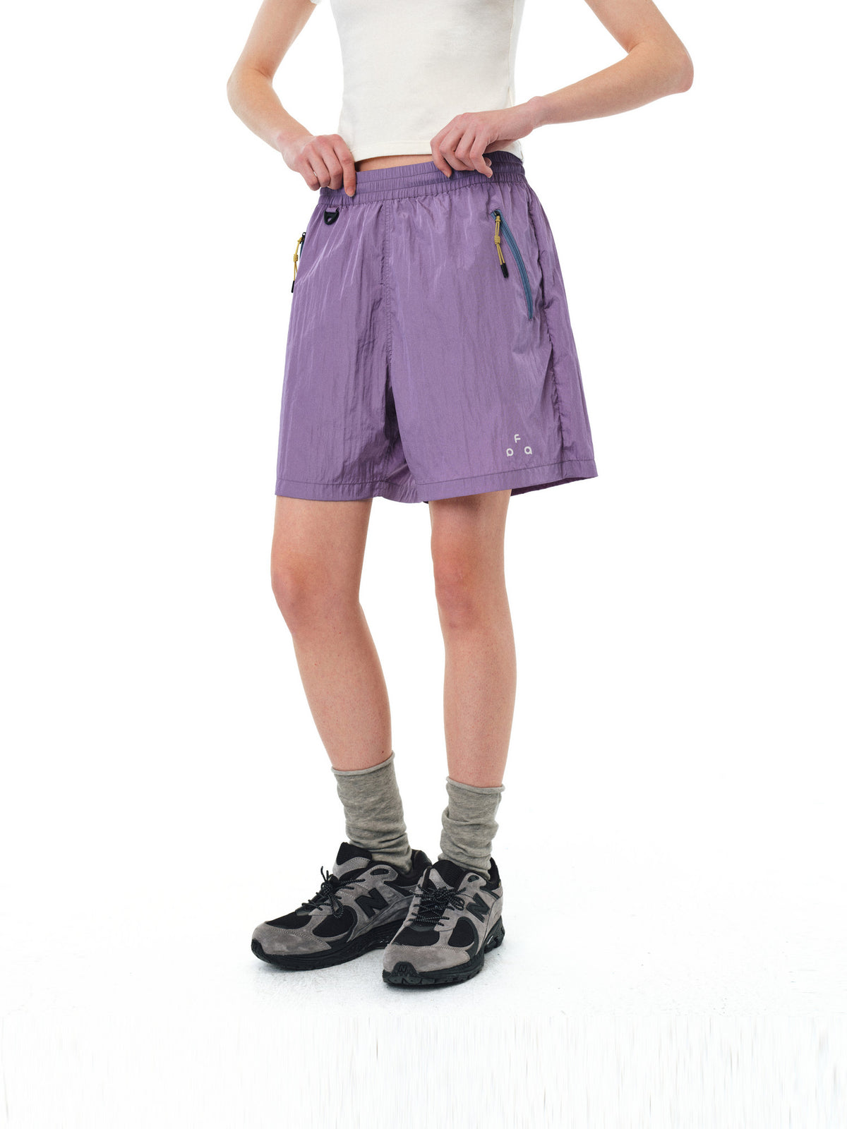 FPA Sports Outdoor Color-Block Zip Shorts – Trendy Loose-Fit Casual Fitness Shorts with Pockets