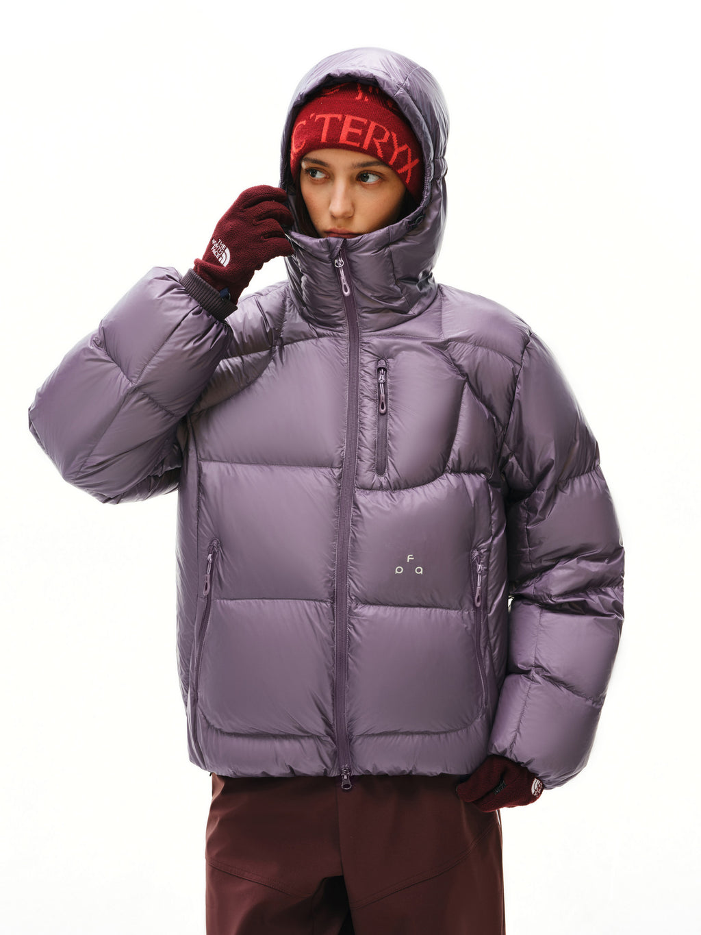 FPA 800FP 95% White Duck Down Cicada Wing Quilted Semi-Translucent Shiny Structured Hooded Down Jacket Winter Coat