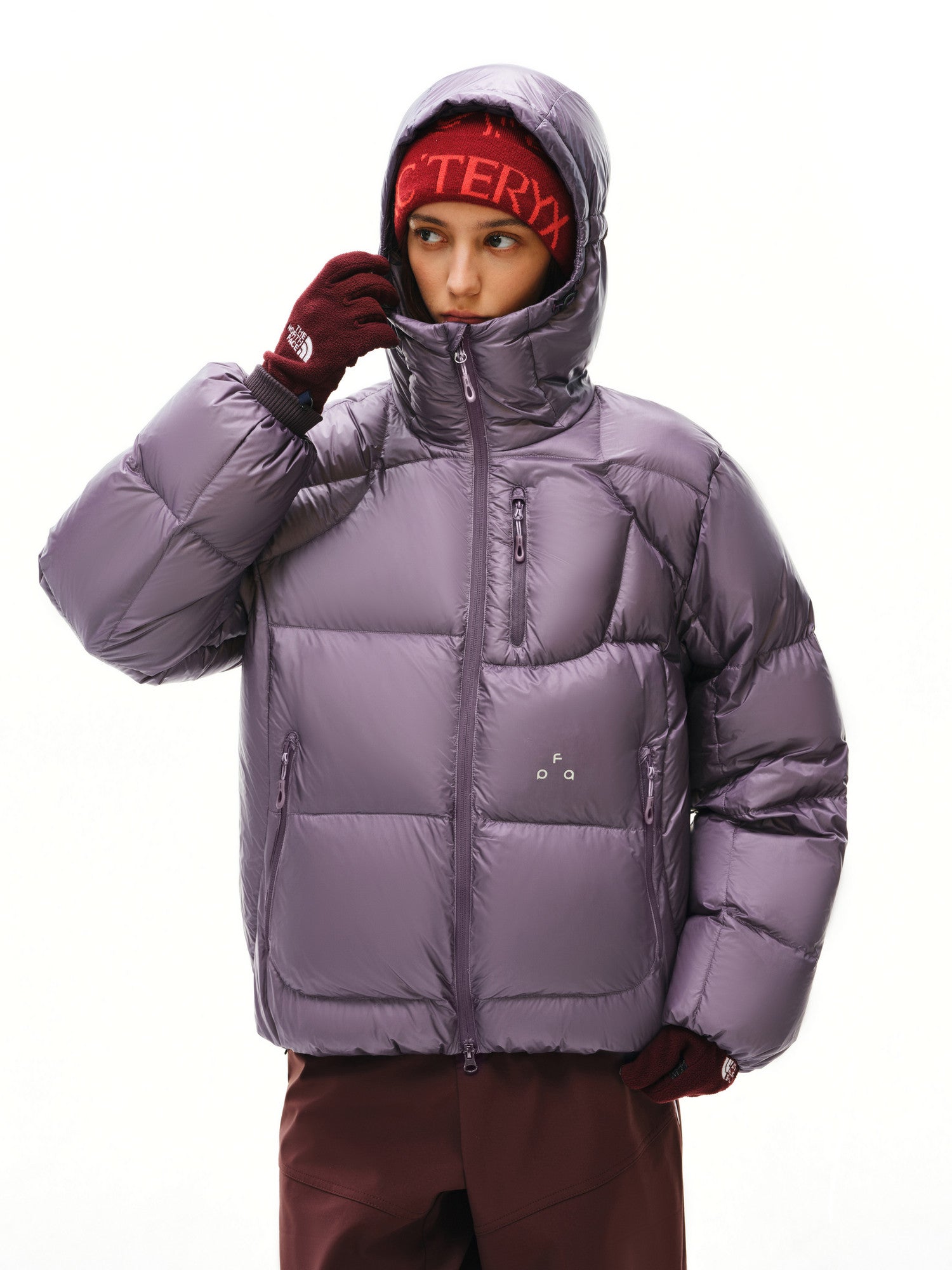 FPA 800FP 95% White Duck Down Cicada Wing Quilted Semi-Translucent Shiny Structured Hooded Down Jacket Winter Coat