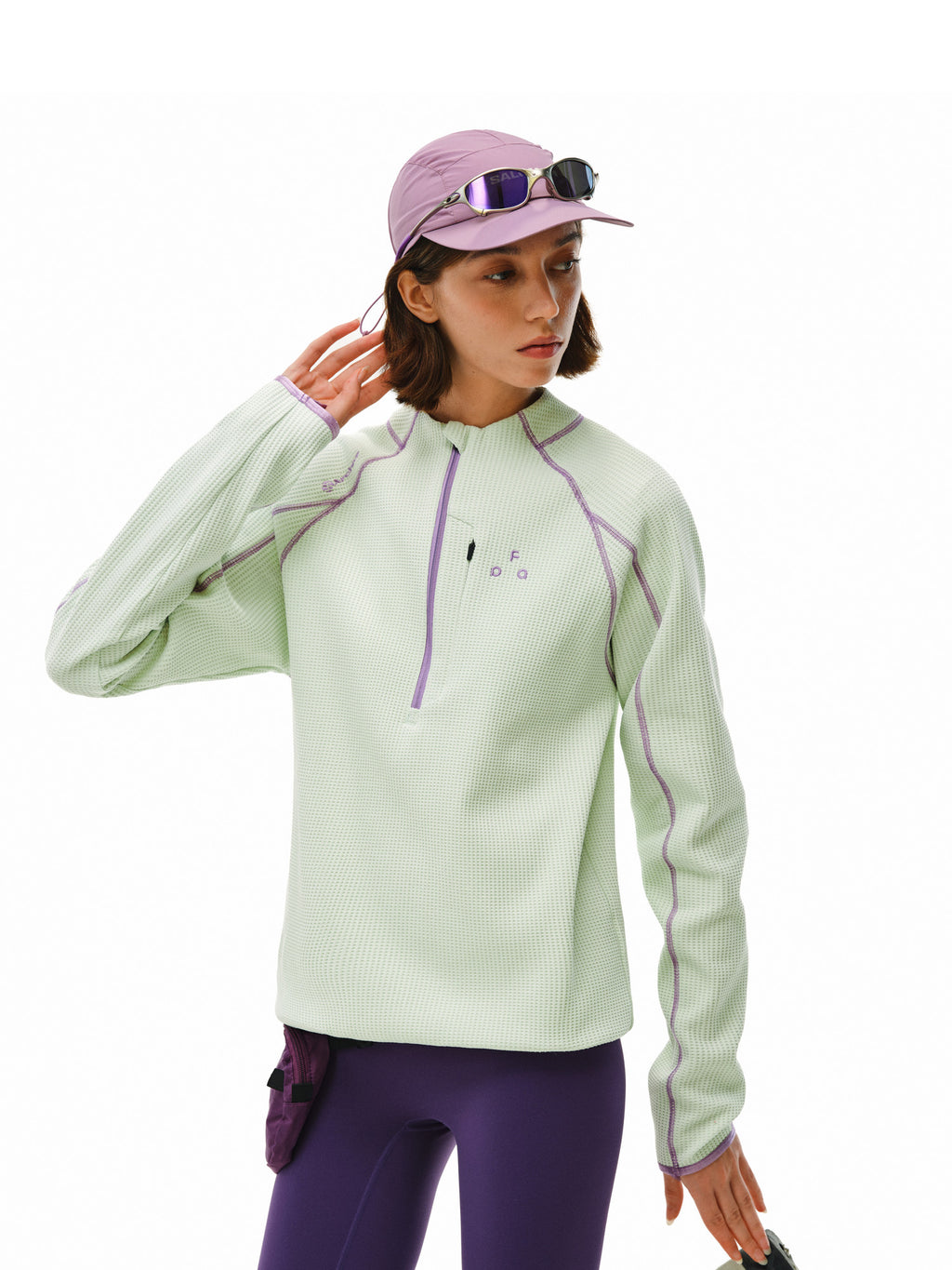 FPA Moisture-Wicking Sun-Protection UPF50+ Half-Zip Long Sleeve Spring Loose Casual Outdoor Sports Couple T-Shirt