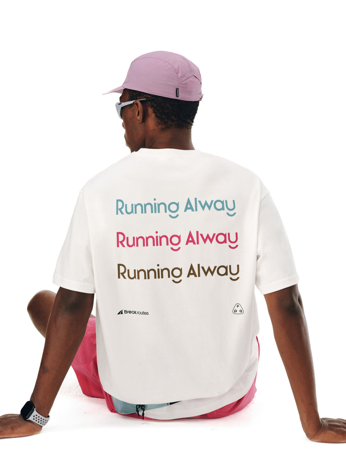 FPA Brand Slogan Contrast Color Short Sleeve Cool & Quick-Dry Outdoor Sports Casual Round Neck Summer Couple T-Shirt