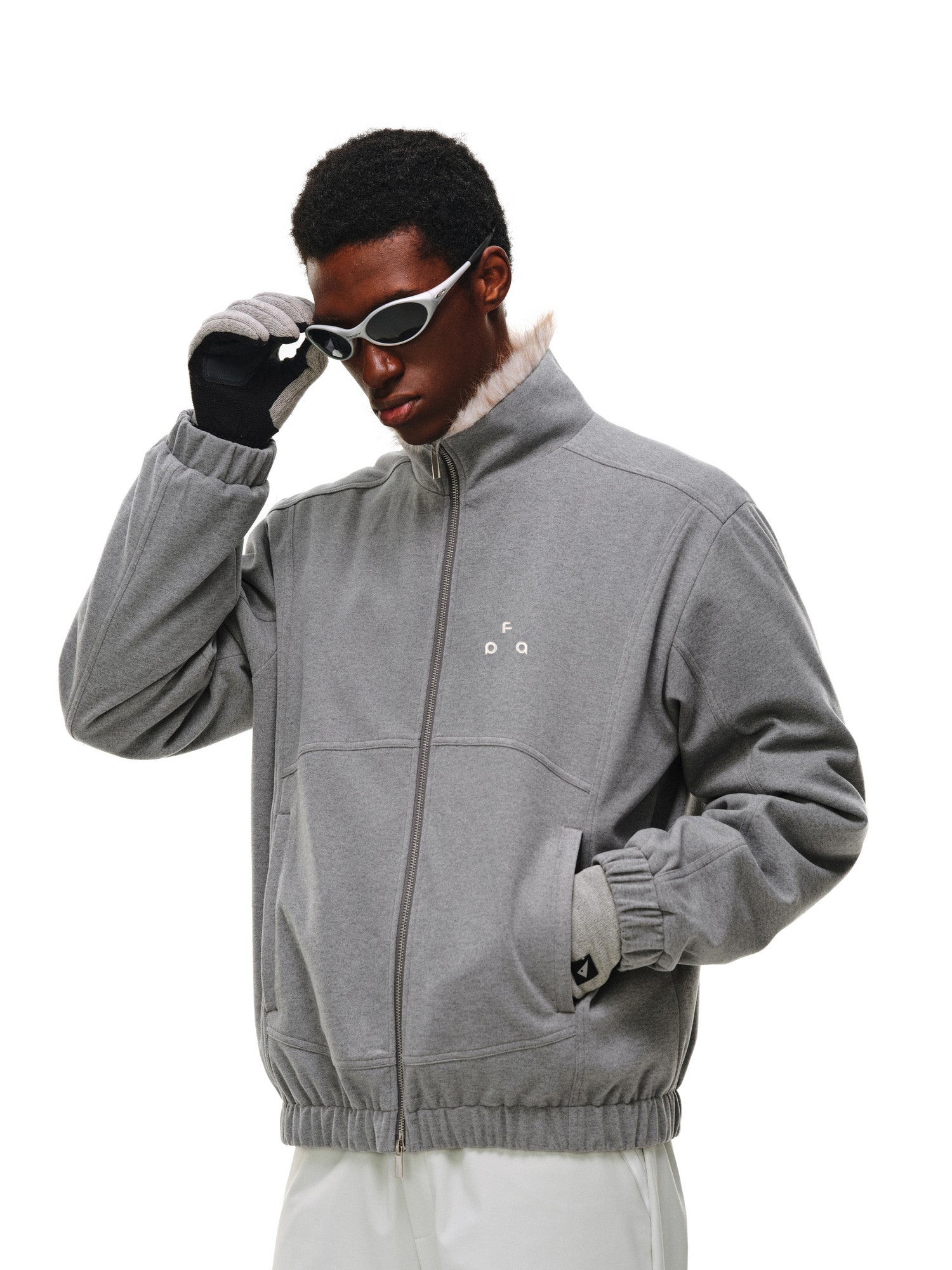 FPA Wool Collar Zipper Quilted Down Jacket Winter Thick Warm Retro Down Coat
