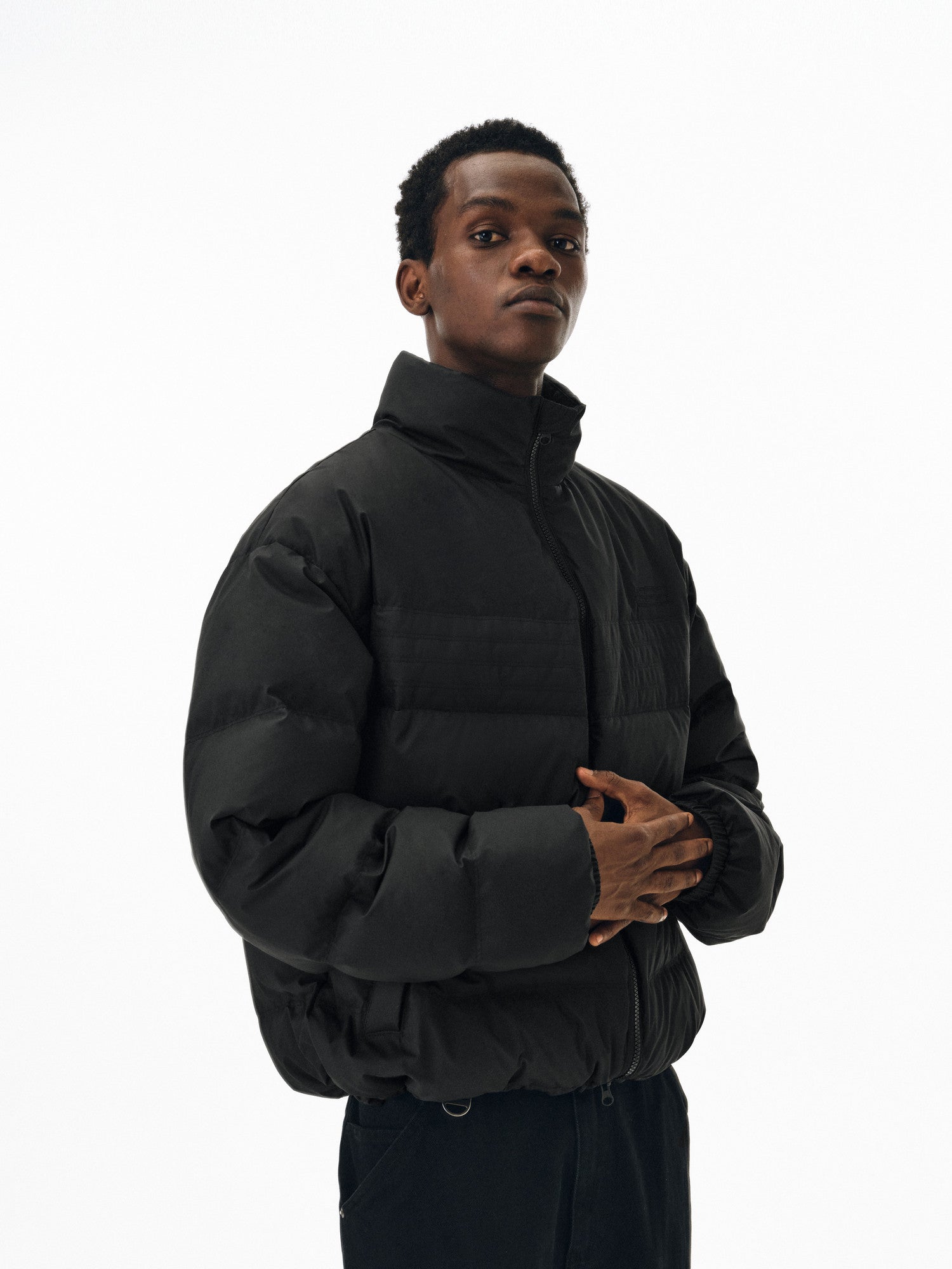 FPA Matte Four-Bar Down Jacket Winter Thick Warm Loose Stand Collar Chinese Streetwear Coat for Men