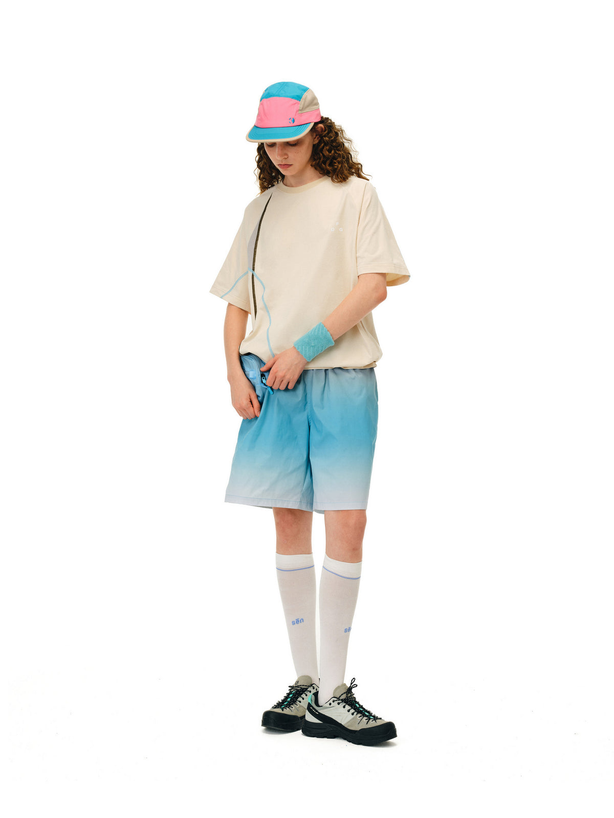 FPA Color-Block Stretch Cationic Sports Short Sleeve Summer Patchwork Round Neck Casual Minimalist Streetwear Trend T-Shirt