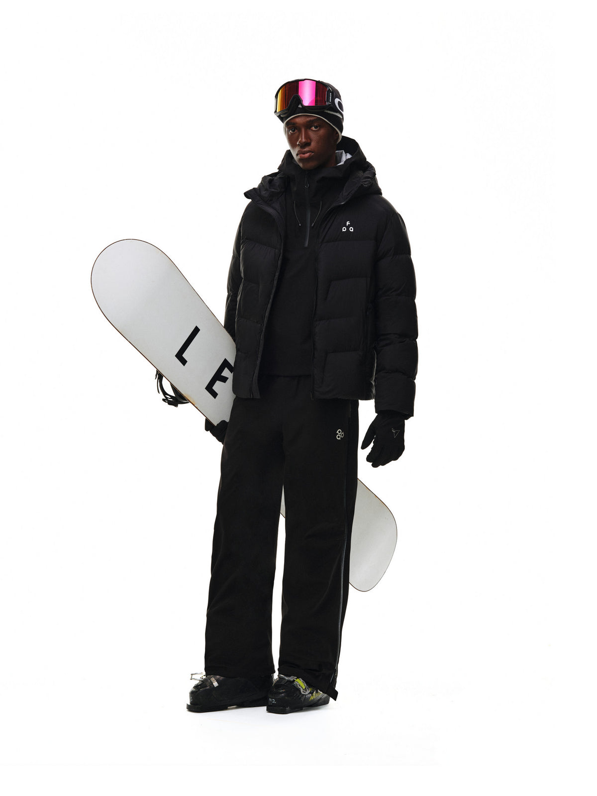 FPA Brand Hooded Outdoor Logo Down Jacket - Couple Style Winter Warm Coat, Basic Black Down Jacket for Men
