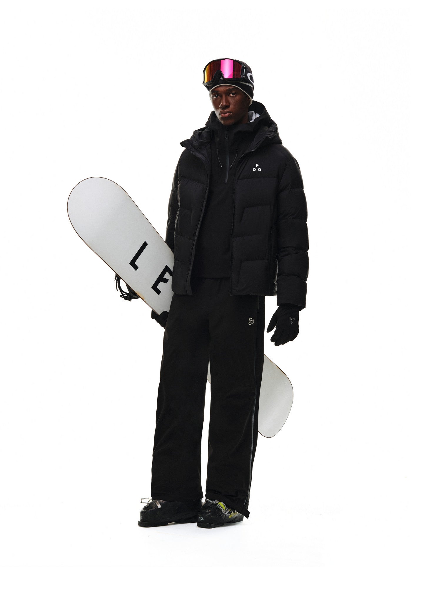 FPA Brand Hooded Outdoor Logo Down Jacket - Couple Style Winter Warm Coat, Basic Black Down Jacket for Men