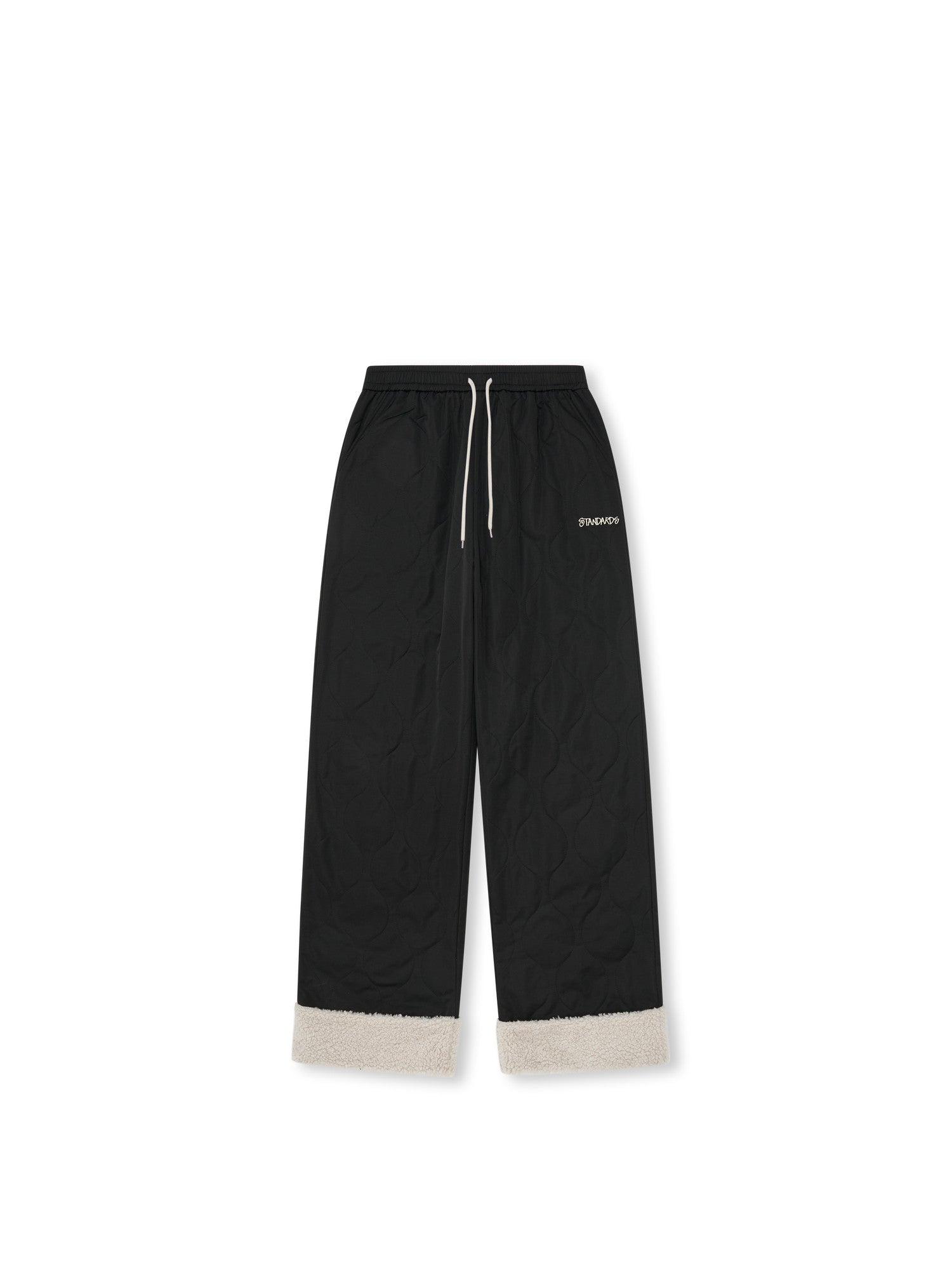 FPA Heavy-Duty Water-Repellent Quilted Cotton Pants with Fleece Lining – Winter Thickened Warm Streetwear Loose Straight-Leg Trousers