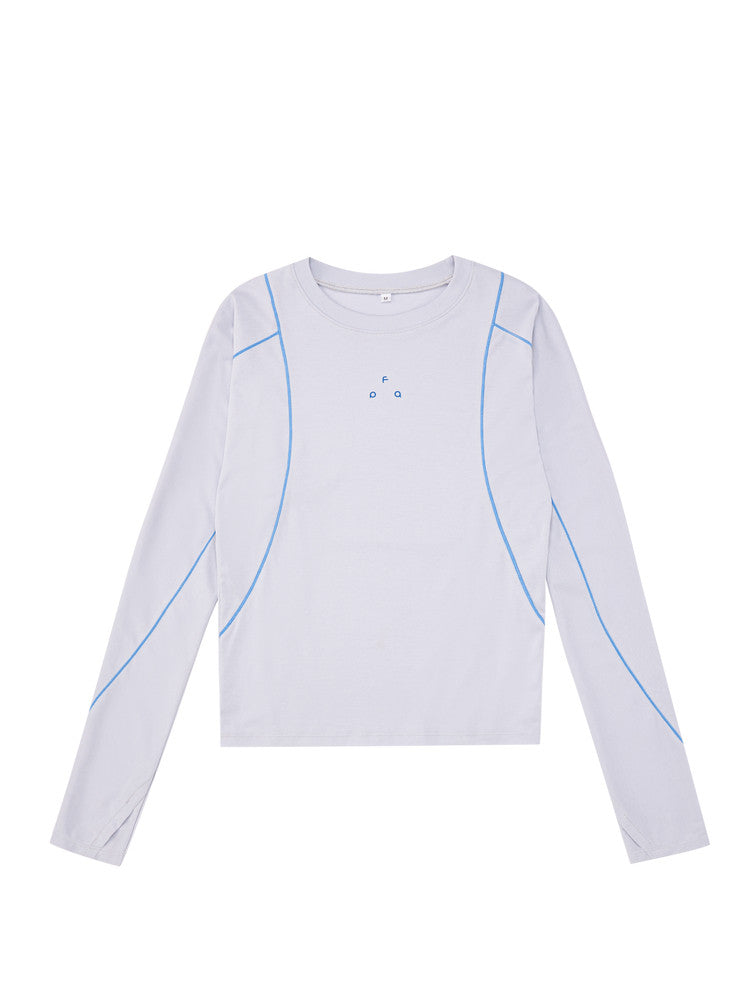 FPA Outdoor Structured Contrast Stitching Breathable Slim-Fit Long-Sleeve Top