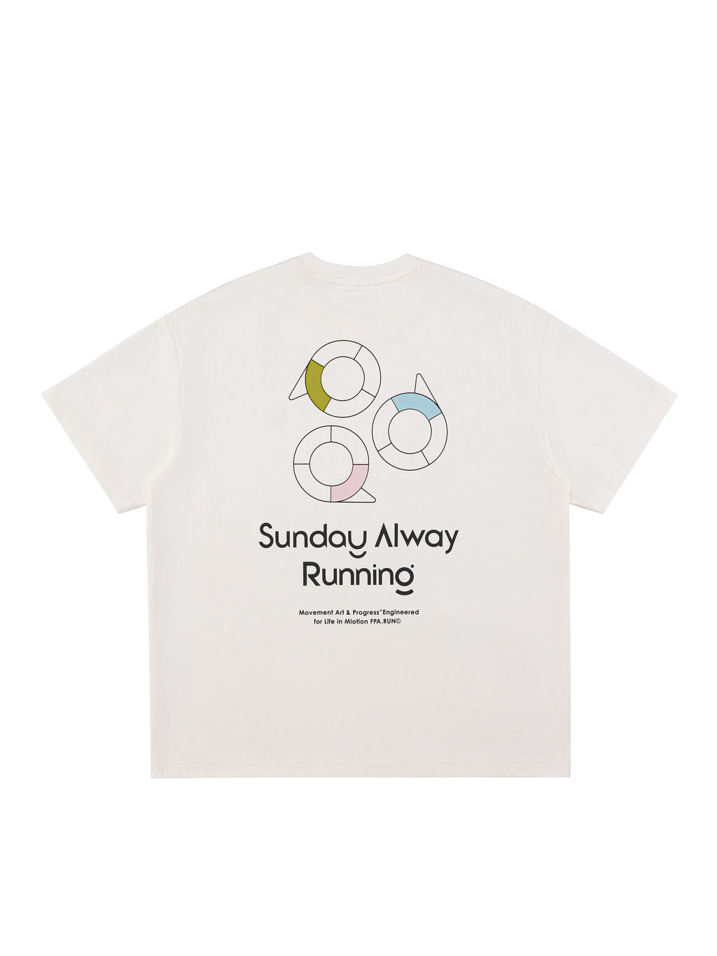FPA Rotating Motion Pattern Print T-Shirt | Outdoor Cooling Quick-Dry Summer Crew Neck Unisex White Short Sleeve