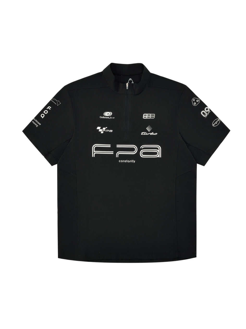 FPA Racing Cycling Half-Zip Short Sleeve T-Shirt – Breathable Quick-Dry Outdoor Summer Print Fitted Couple Tee for Men