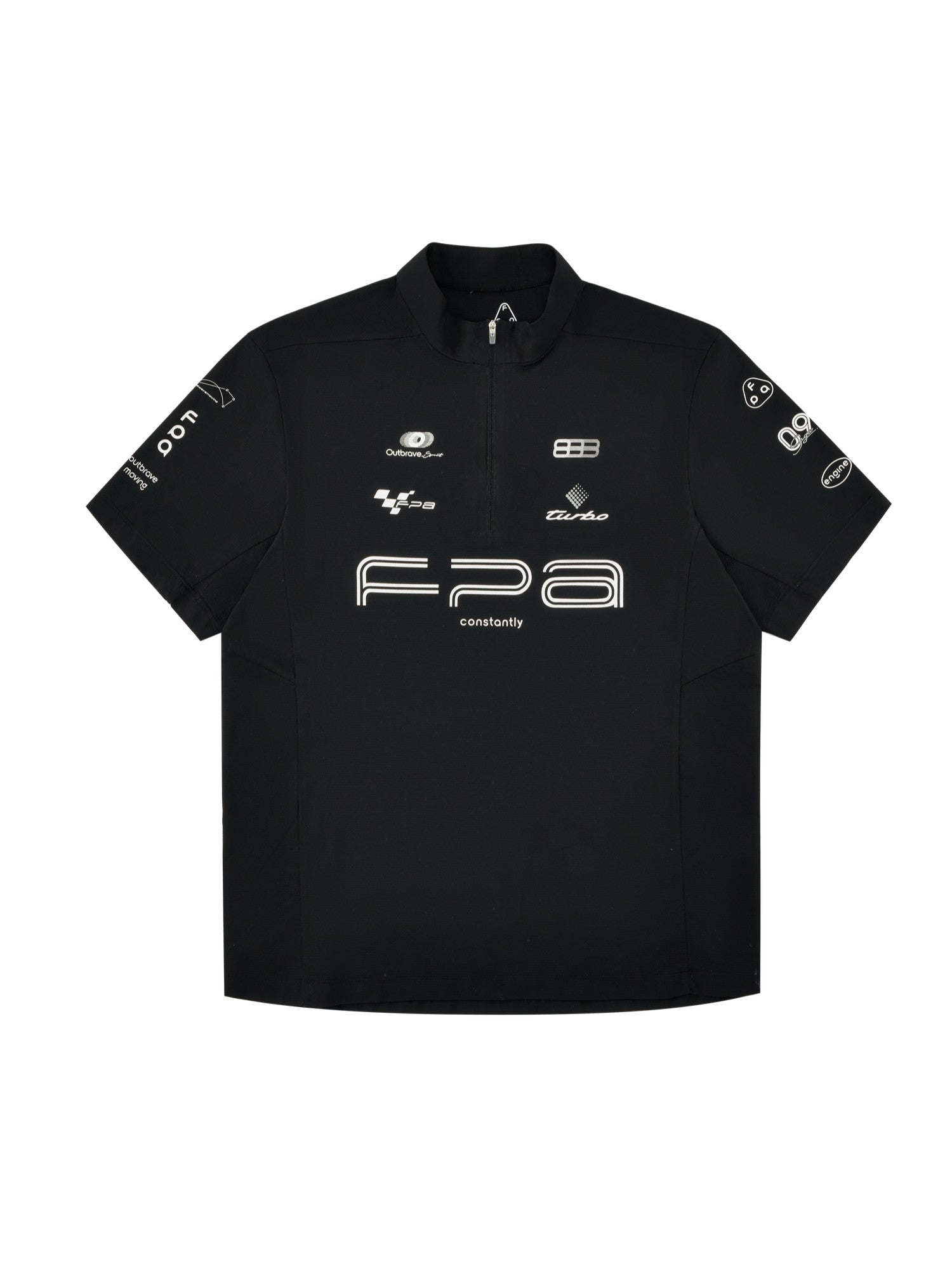 FPA Racing Cycling Half-Zip Short Sleeve T-Shirt – Breathable Quick-Dry Outdoor Summer Print Fitted Couple Tee for Men