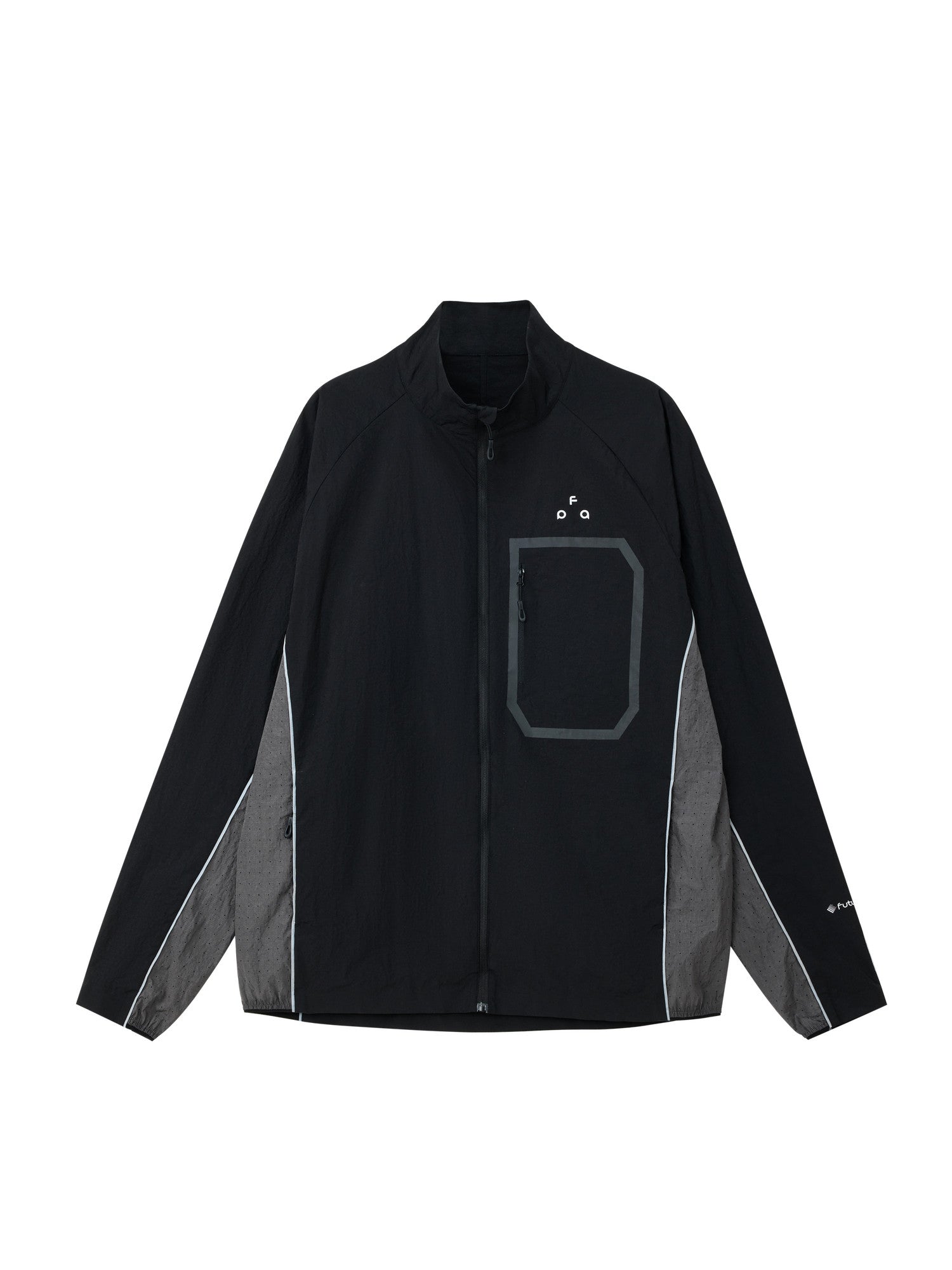 FPA Lightweight Water-Repellent Paneled Jacket for Outdoor Sports and Fitness, Couple Style, Stand Collar, Black
