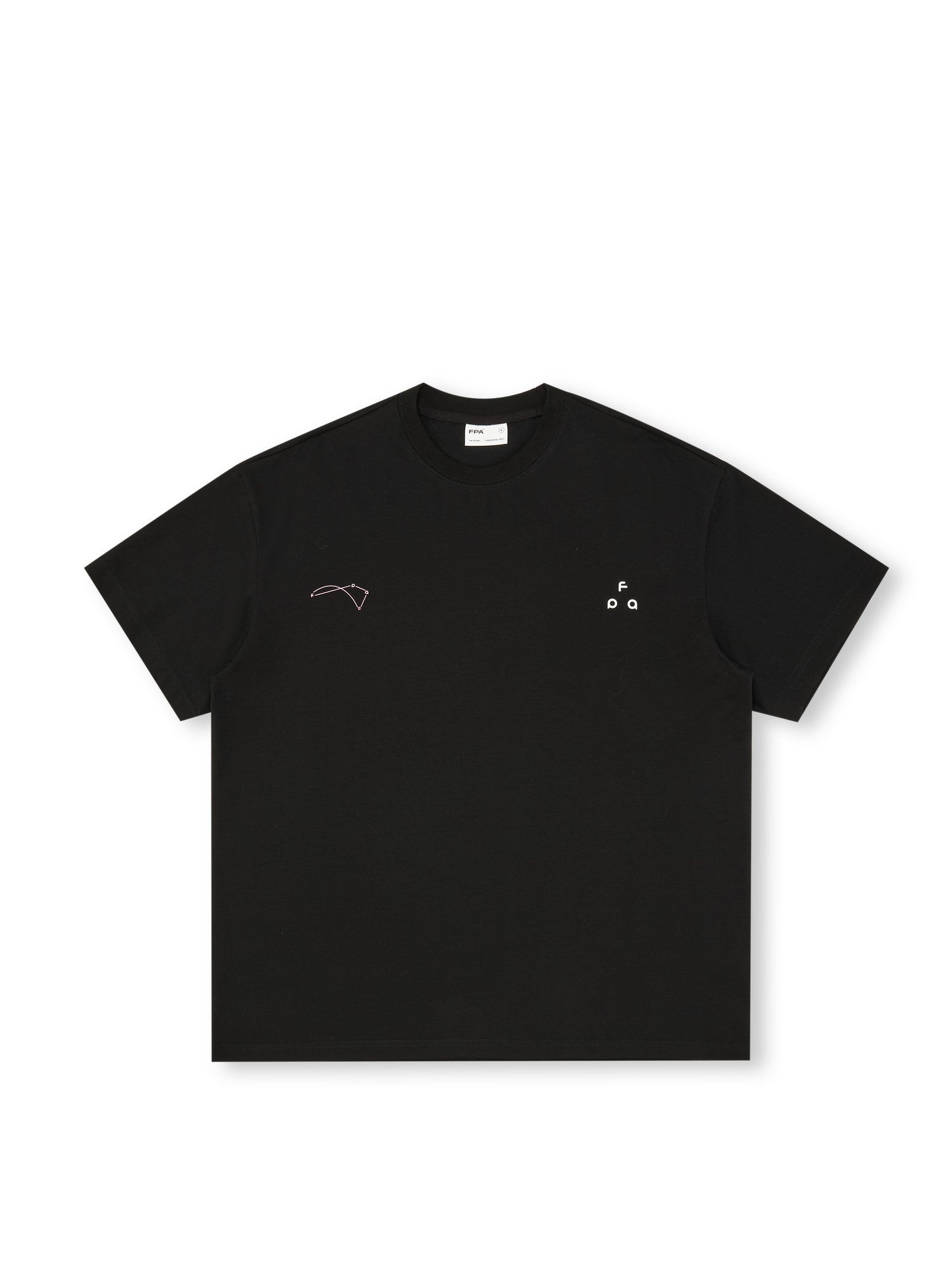 FPA Cool-Touch Ice-Feel Short-Sleeve T-Shirt for Couples, Summer Unisex Round Neck, Heavyweight Printed Loose-Fit Streetwear Tee in Black