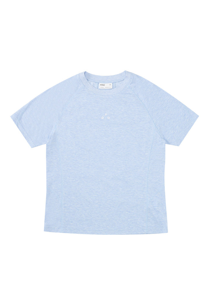 FPA Sorona Antibacterial Yarn Logo Short Sleeve T-Shirt, Summer Casual Cropped Round Neck Tee for Women