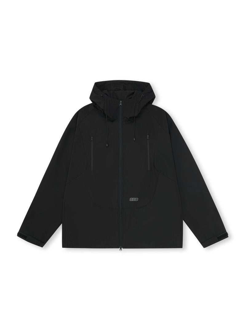 FPA Outdoor Three-Proof Double-Zip Hooded Structured Shell Jacket, Chinese Streetwear Sports Windbreaker for Men