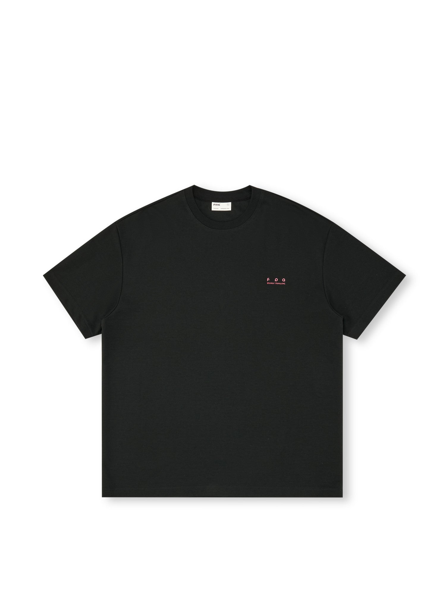 FPA Cool-Touch Ice-Skin Long-Staple Cotton Short-Sleeve T-Shirt | Chinese Streetwear Summer Crewneck Oversized Couple Tee in Black