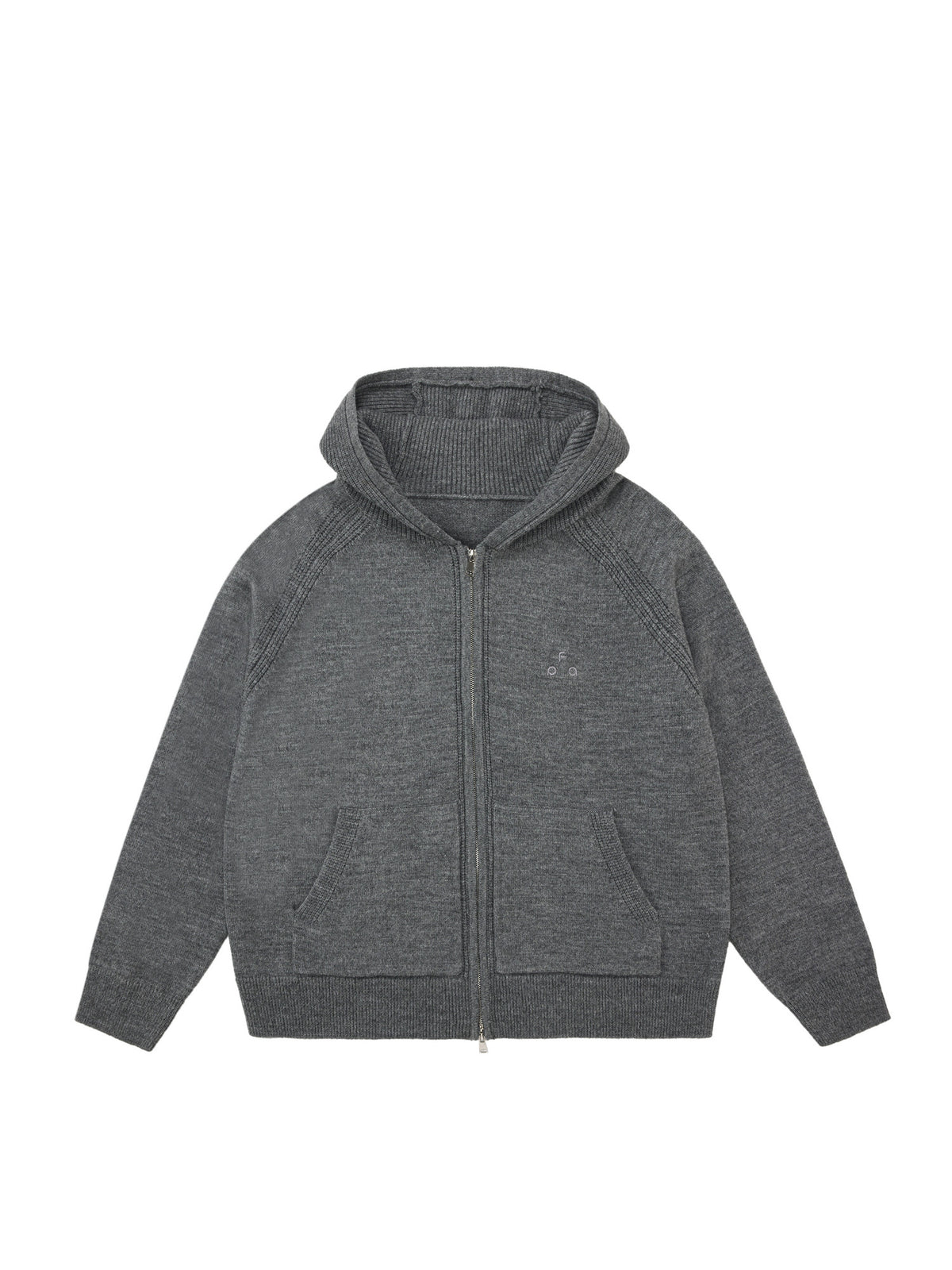 FPA Merino Wool Anti-Pilling Zip-Up Hooded Cardigan Sweater Retro Athletic Casual Knit Jacket