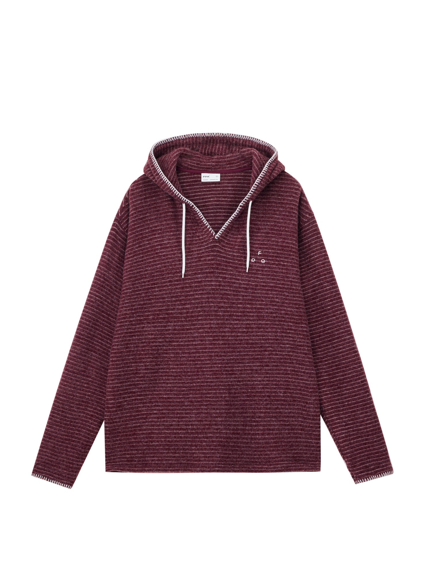 FPA Henry Collar Stripe Hoodie Spring Retro Casual V-Neck Unisex Couple Sweatshirt for Men