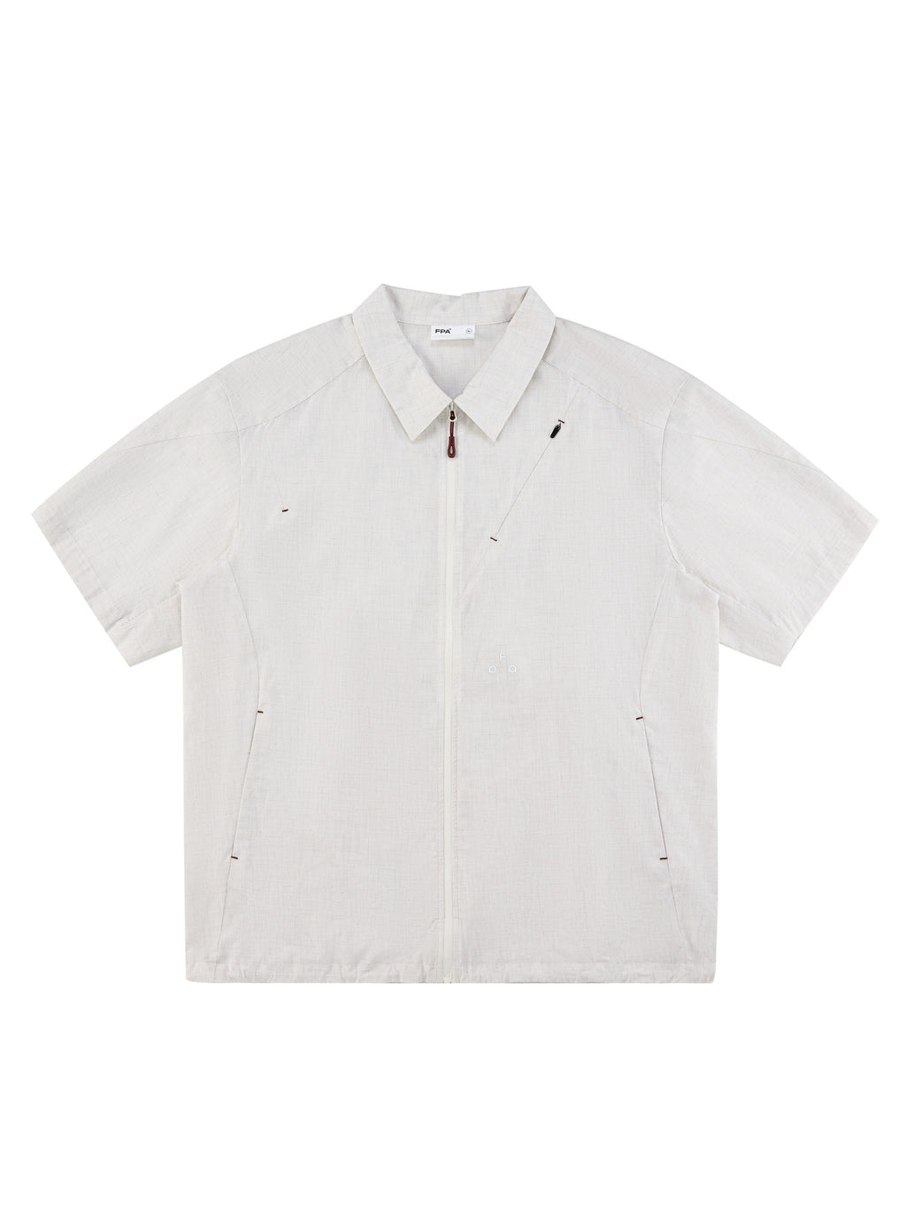FPA Fine Gingham High-Density Short-Sleeve Shirt 2026 New Summer Casual Spread Collar Set Zipper Shirt