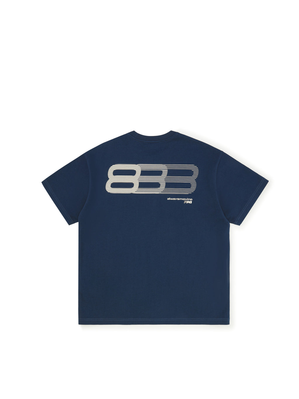 FPA Haze Blue Gradient Track Short Sleeve T-Shirt, Chinese Streetwear Trend, American Style, Couple Summer Loose Round Neck Tee for Men