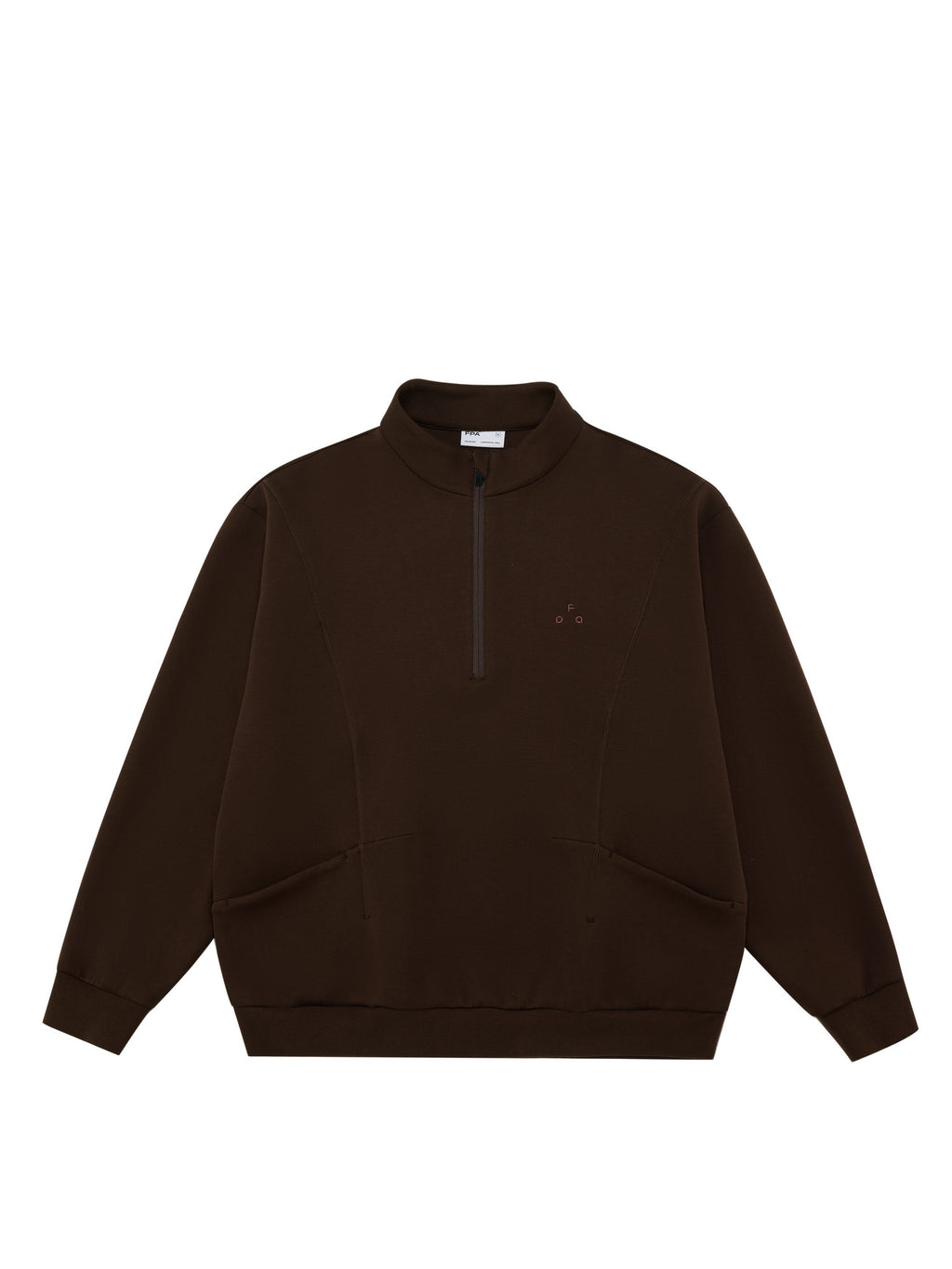 FPA Stand Collar Half-Zip Loose Structured Hoodie - Chinese Streetwear American Retro Casual Spring Pullover