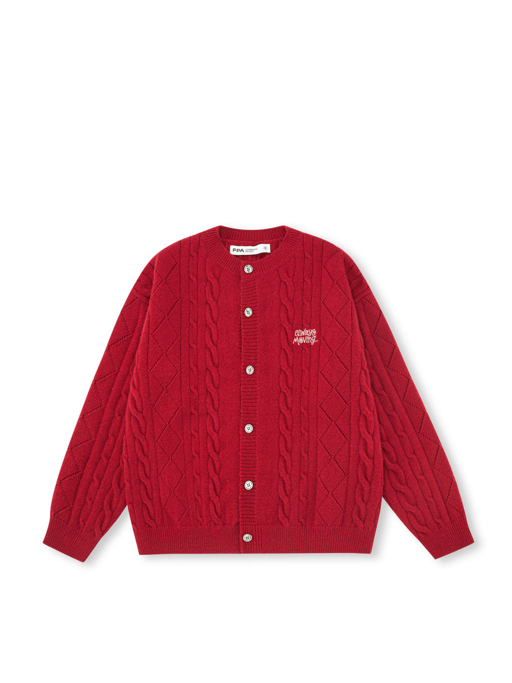 FPA Cable Knit Fall Cardigan Sweater 2026 Autumn/Winter New Arrival Round Neck Trendy Zodiac Year Red Couple Style Outerwear