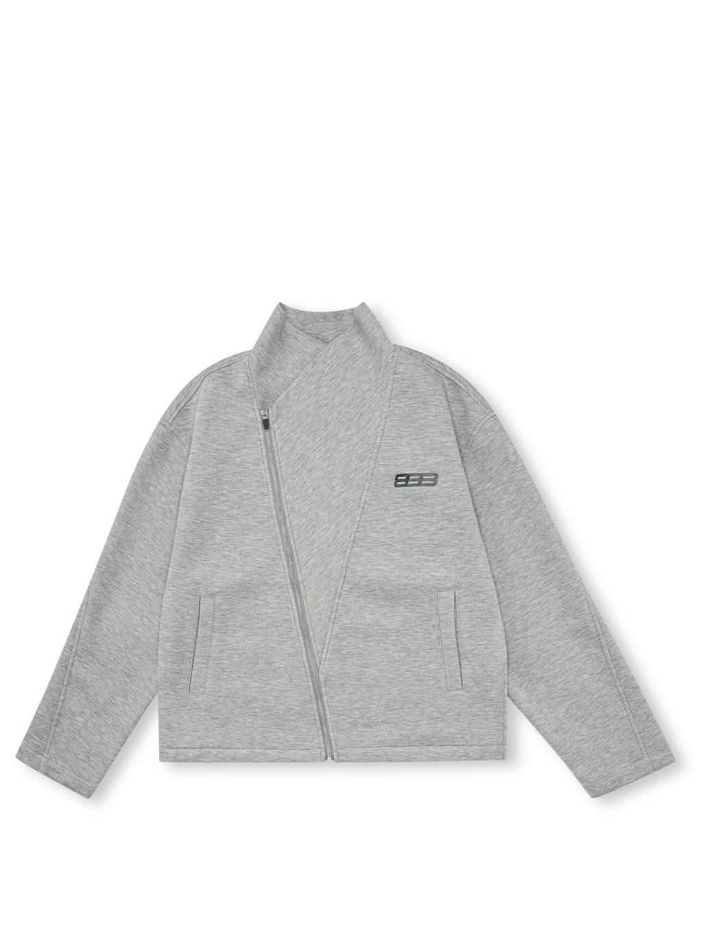 FPA Bias-Cut High-Collar Cropped Jacket - Chinese Streetwear Trendy Loose Spring Casual Unisex Coat