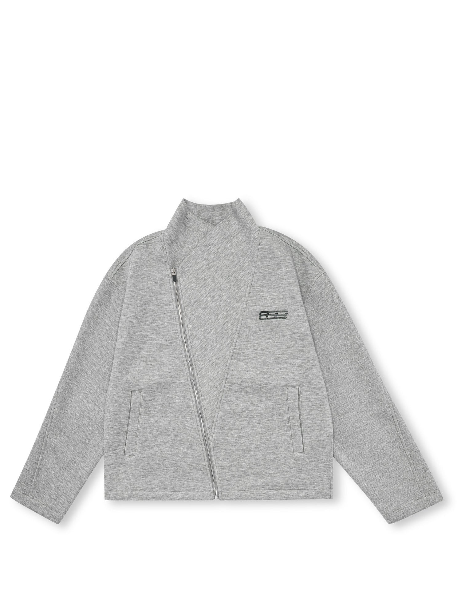 FPA Bias-Cut High-Collar Cropped Jacket - Chinese Streetwear Trendy Loose Spring Casual Unisex Coat