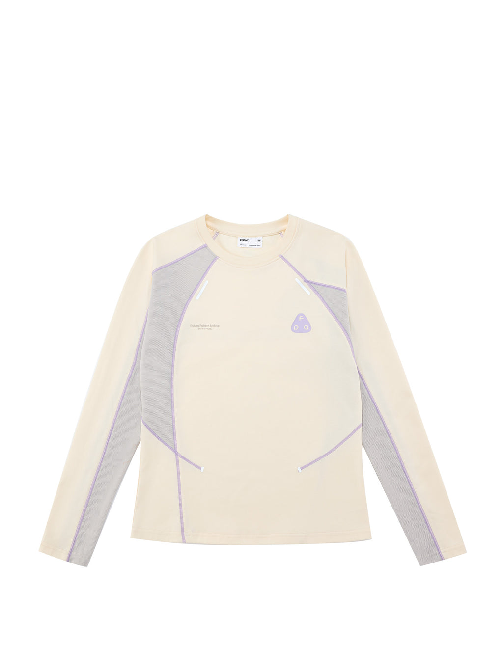FPA Women's Long-Sleeve Color-Block Tee, Spring High-Design Slim-Fit Casual Crew Neck Top
