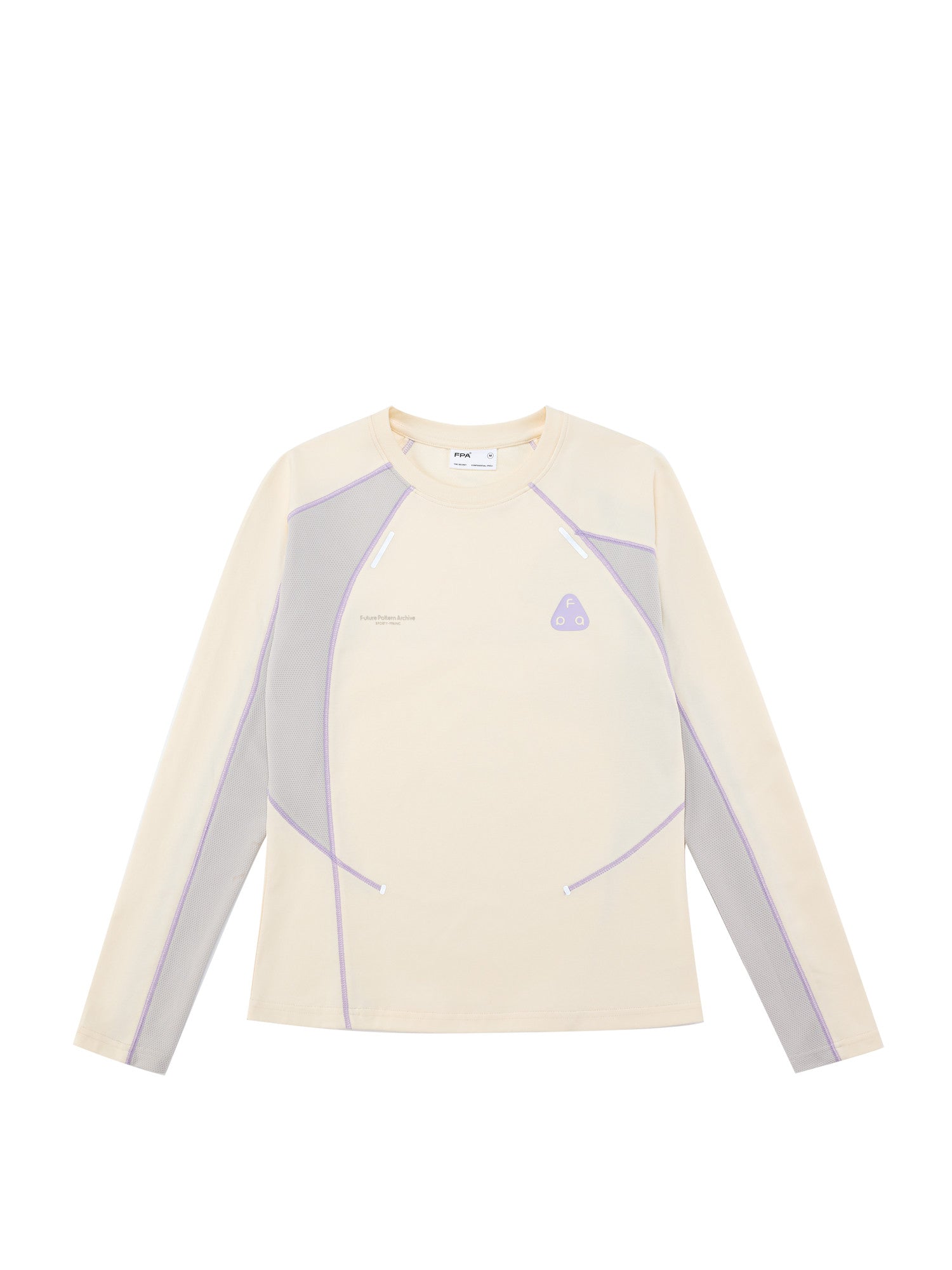 FPA Women's Long-Sleeve Color-Block Tee, Spring High-Design Slim-Fit Casual Crew Neck Top