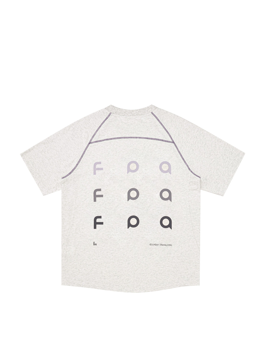 FPA Contrast Stitch Raglan Logo T-Shirt – Chinese Streetwear Summer Loose Round Neck Heavyweight Couple Casual Short Sleeve