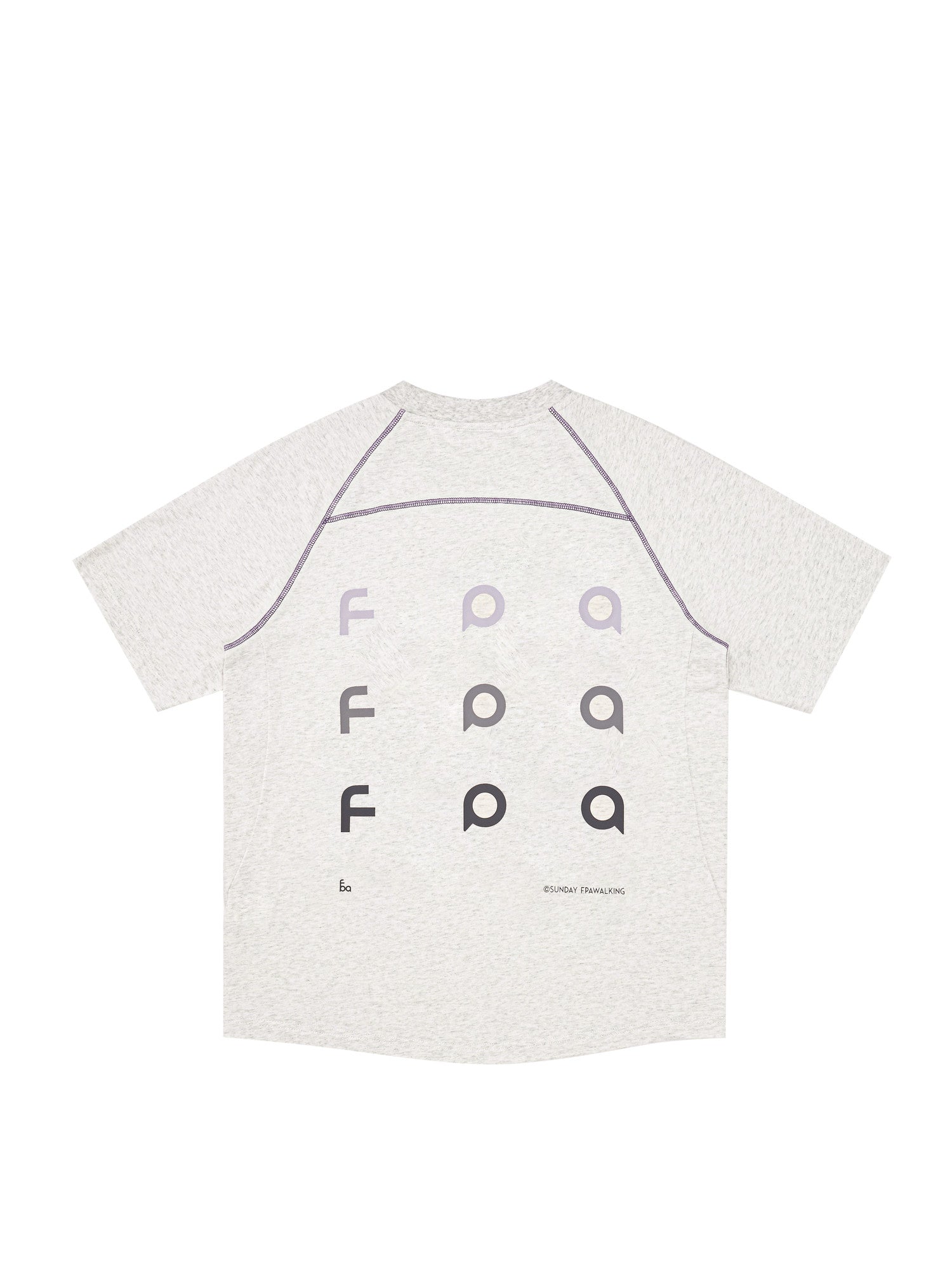 FPA Contrast Stitch Raglan Logo T-Shirt – Chinese Streetwear Summer Loose Round Neck Heavyweight Couple Casual Short Sleeve
