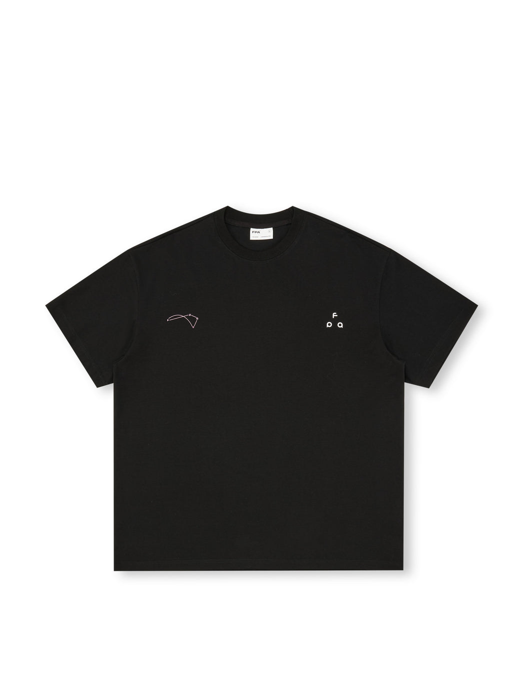 FPA Cool-Touch Ice-Feel Short-Sleeve T-Shirt for Couples, Summer Unisex Round Neck, Heavyweight Printed Loose-Fit Streetwear Tee in Black