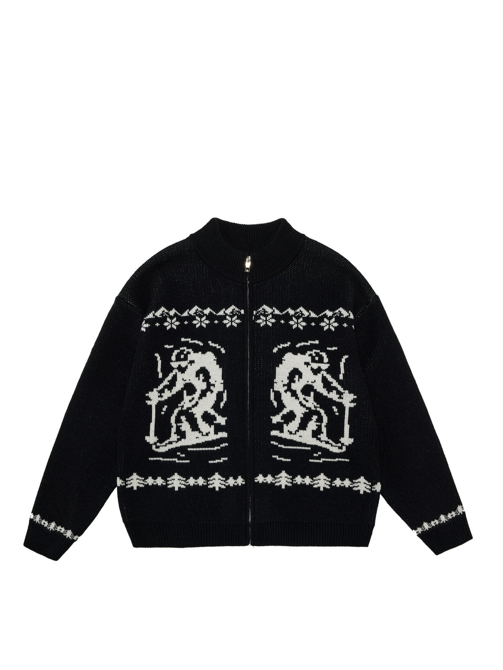 FPA Fair Isle Ski Pattern Zip-Up Sweater Vintage Casual Sports Couple High-End Autumn Knit Cardigan