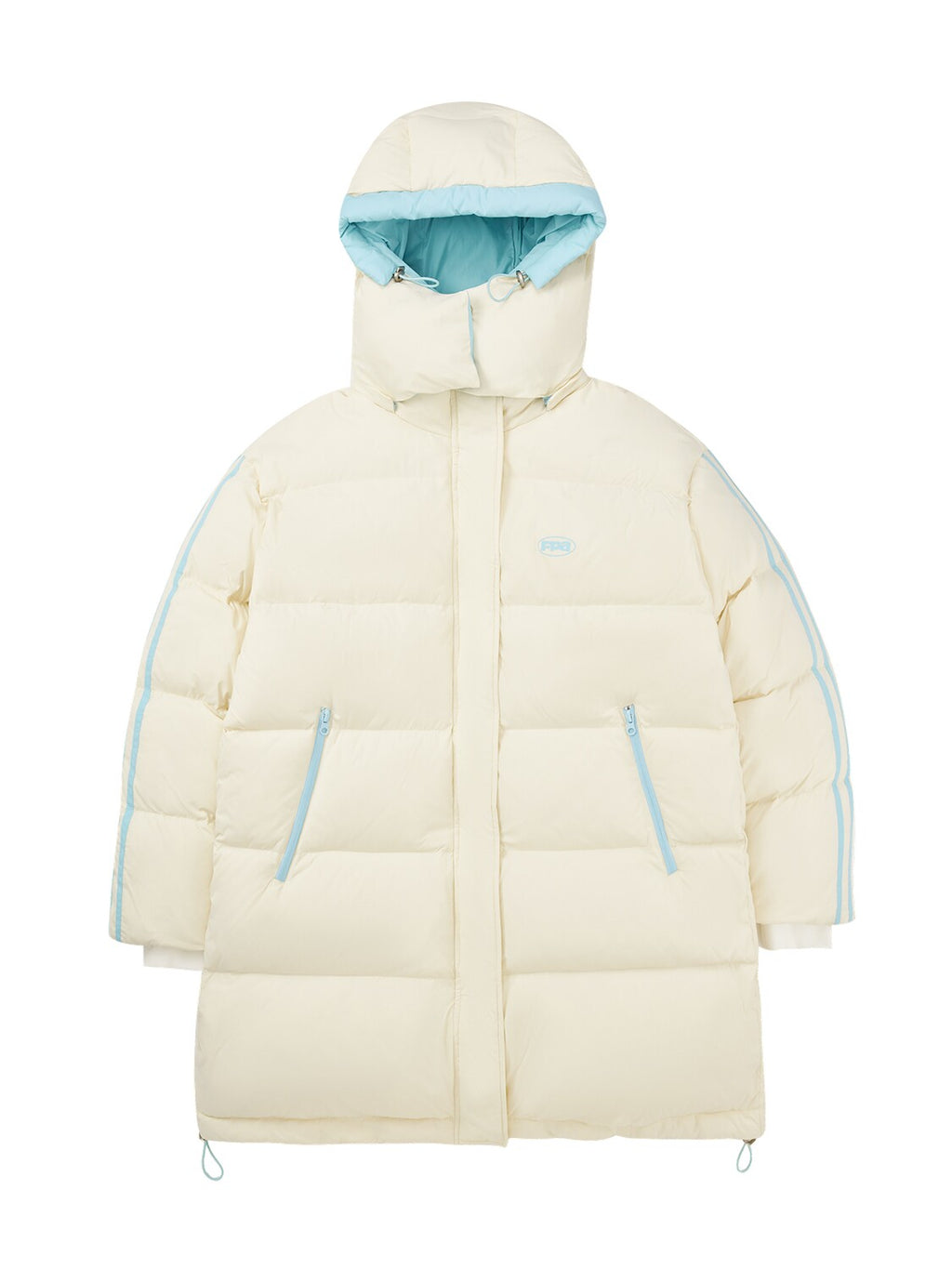 FPA Color-Block Hooded Mid-Length Down Jacket, Chinese Streetwear Brand, Loose Unisex Winter Thick Down Coat for Men