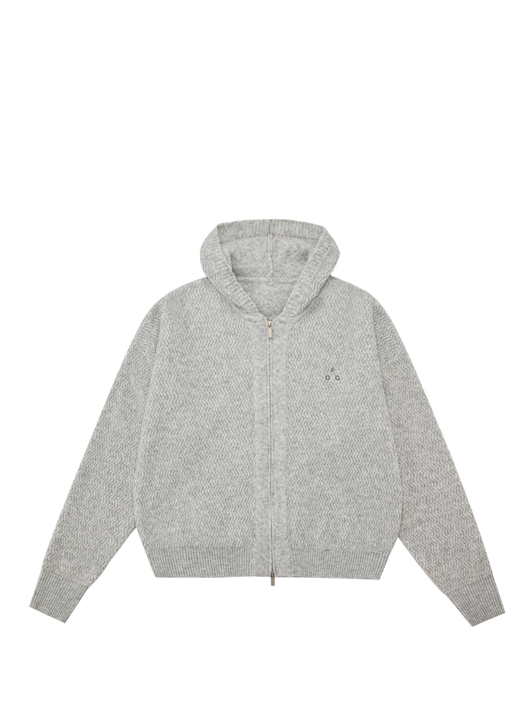 FPA Contrast Logo Hooded Cardigan Sweater – Casual Retro Unisex Knit Jacket for Couples, Spring/Fall