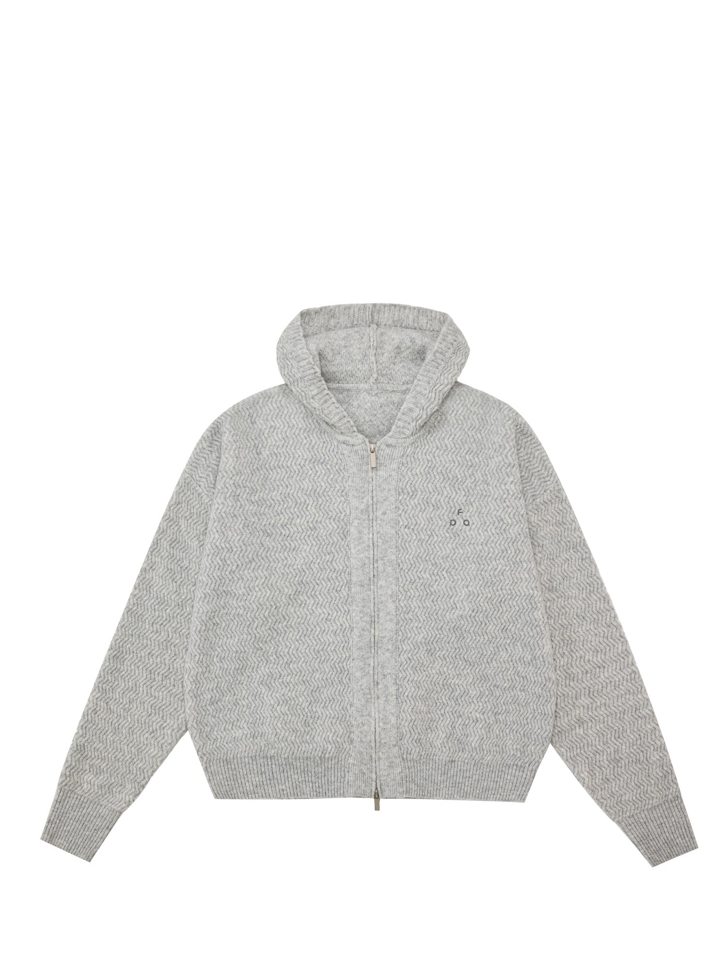 FPA Contrast Logo Hooded Cardigan Sweater – Casual Retro Unisex Knit Jacket for Couples, Spring/Fall