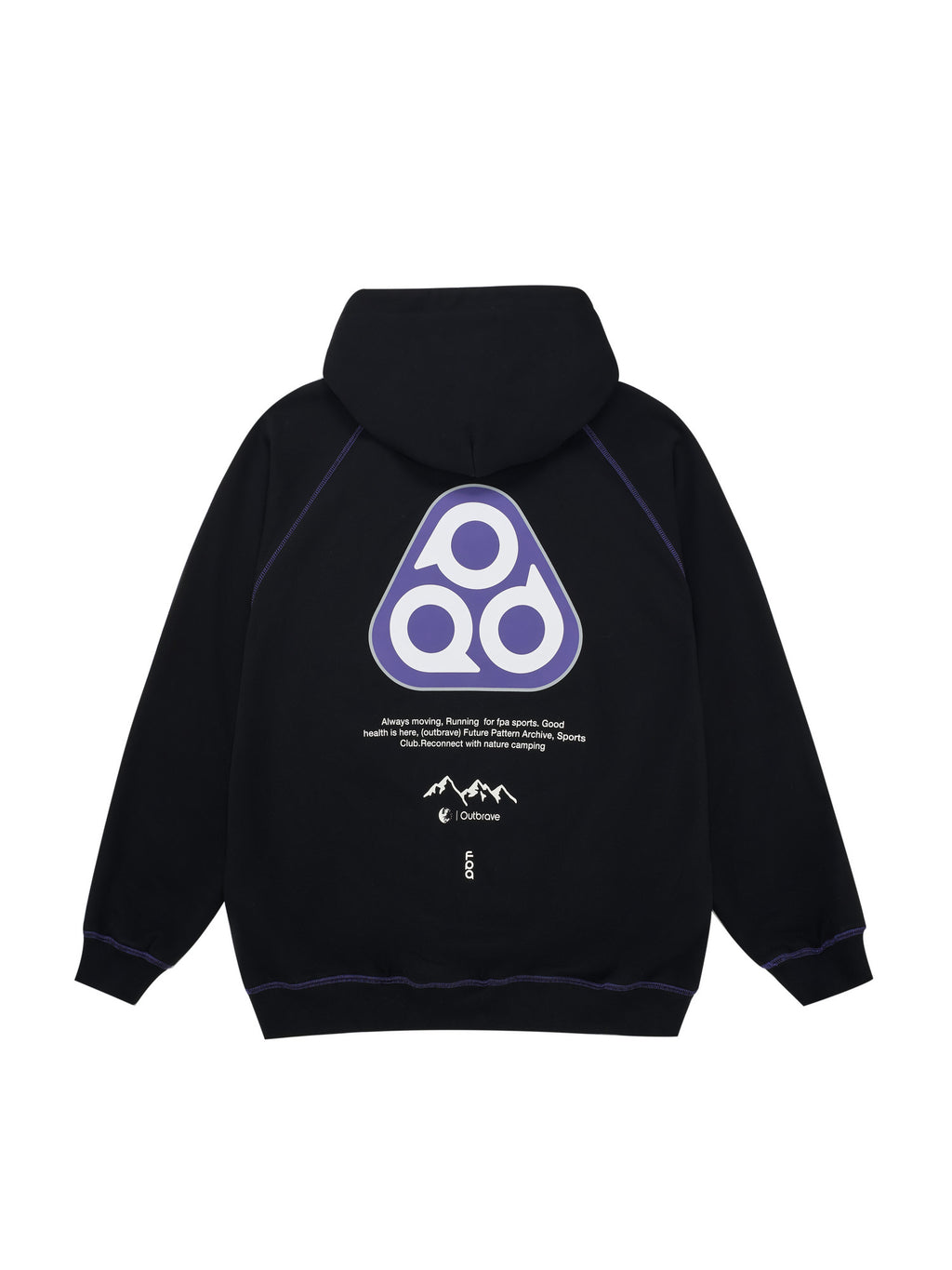 FPA Warm Terry Hoodie with Triangle Pattern – Chinese Streetwear Unisex Heavyweight Pullover for Couples
