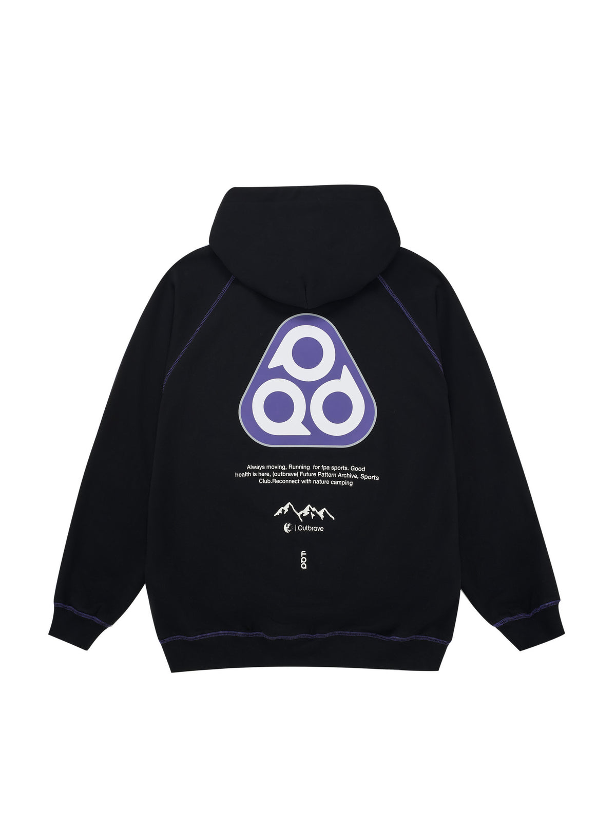 FPA Warm Terry Hoodie with Triangle Pattern – Chinese Streetwear Unisex Heavyweight Pullover for Couples