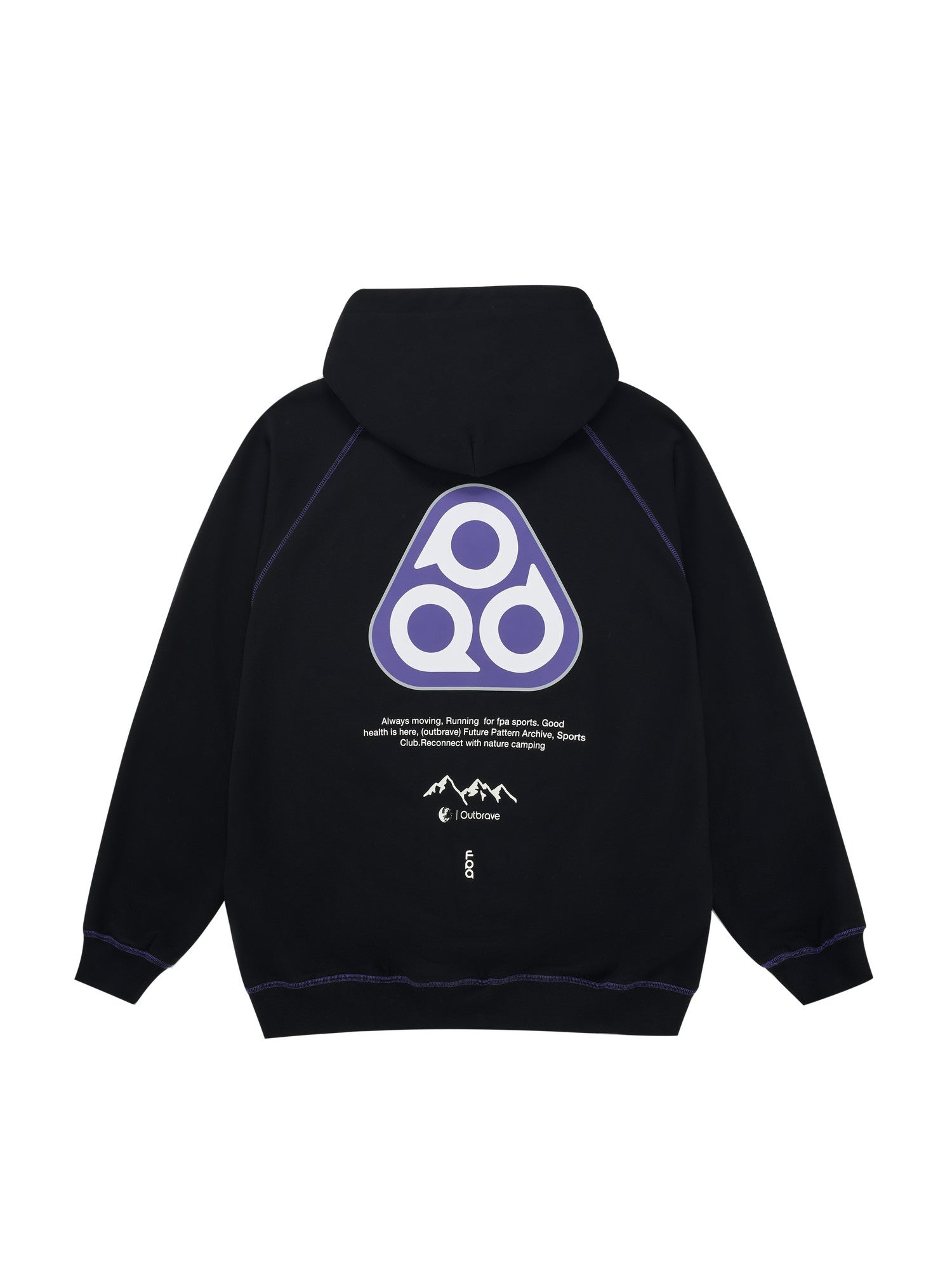 FPA Warm Terry Hoodie with Triangle Pattern – Chinese Streetwear Unisex Heavyweight Pullover for Couples