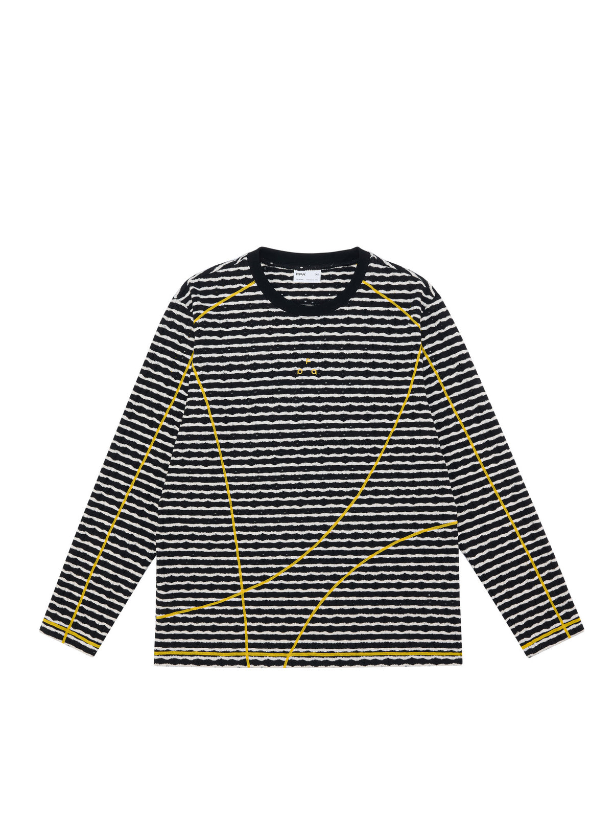 FPA Color-Block Striped Long-Sleeve Tee with Distressed Details - 2026 New Spring/Autumn Round Neck Chinese Streetwear Style