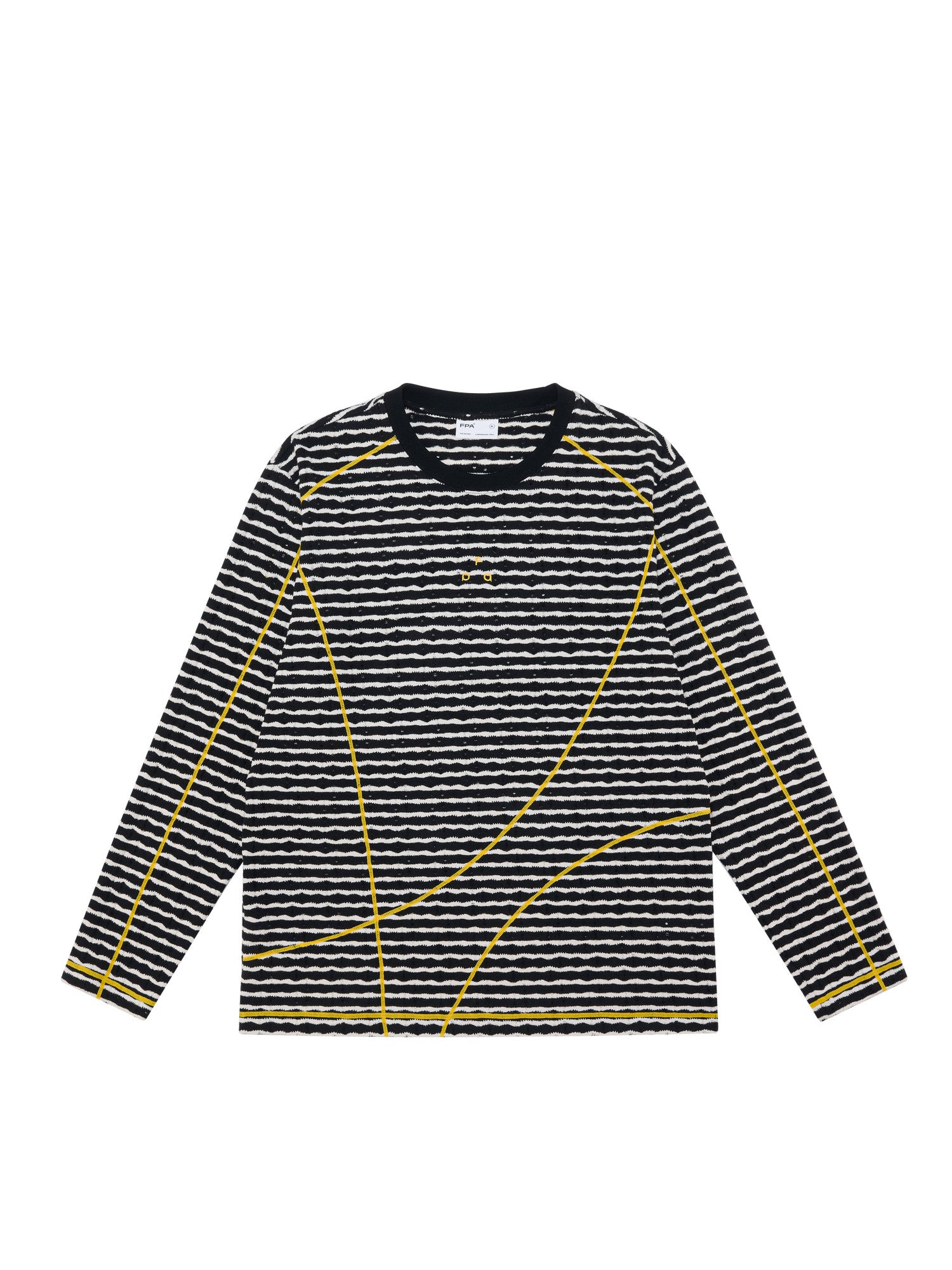 FPA Color-Block Striped Long-Sleeve Tee with Distressed Details - 2026 New Spring/Autumn Round Neck Chinese Streetwear Style